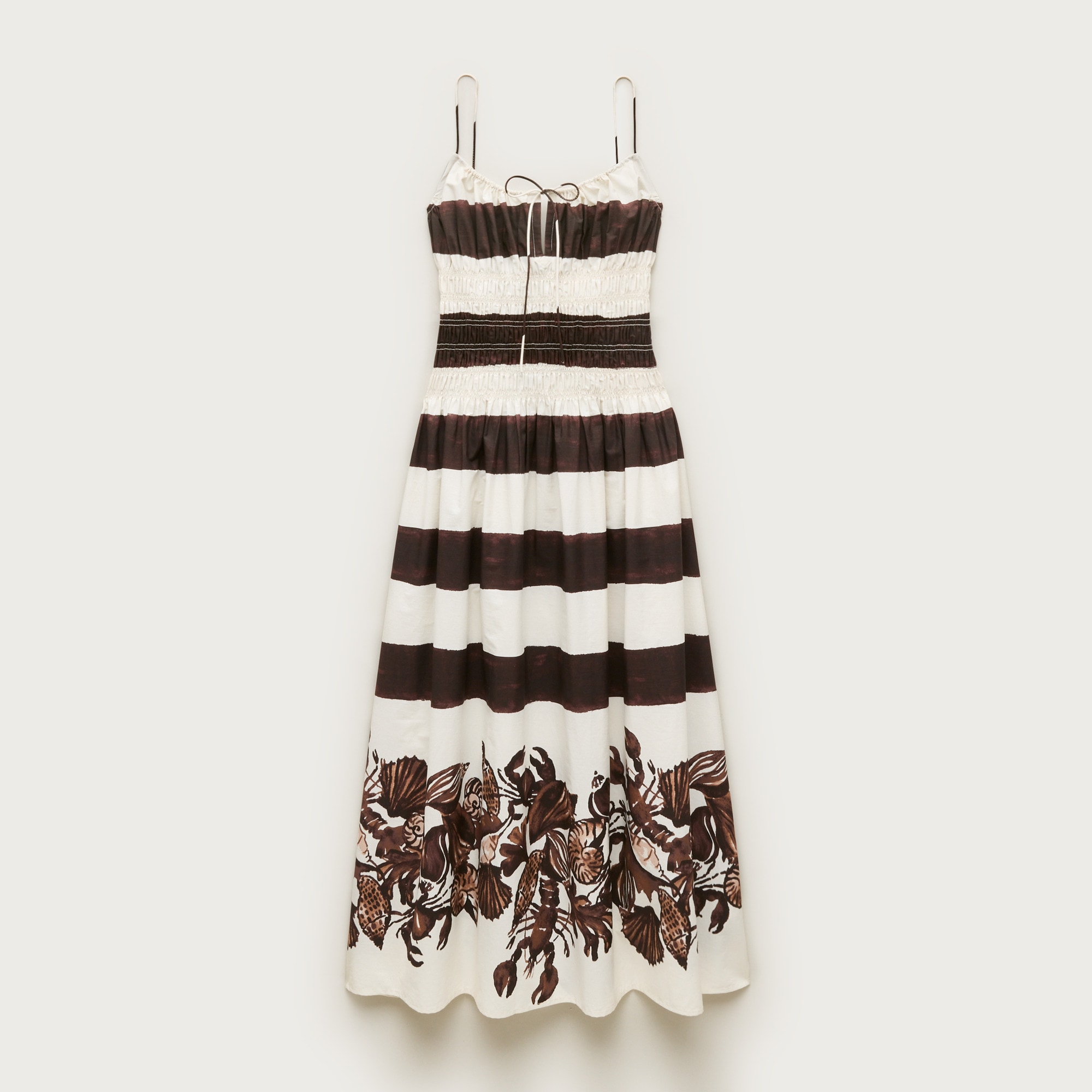 crop maxi dress Beckie Smocked Maxi Dress in Off White