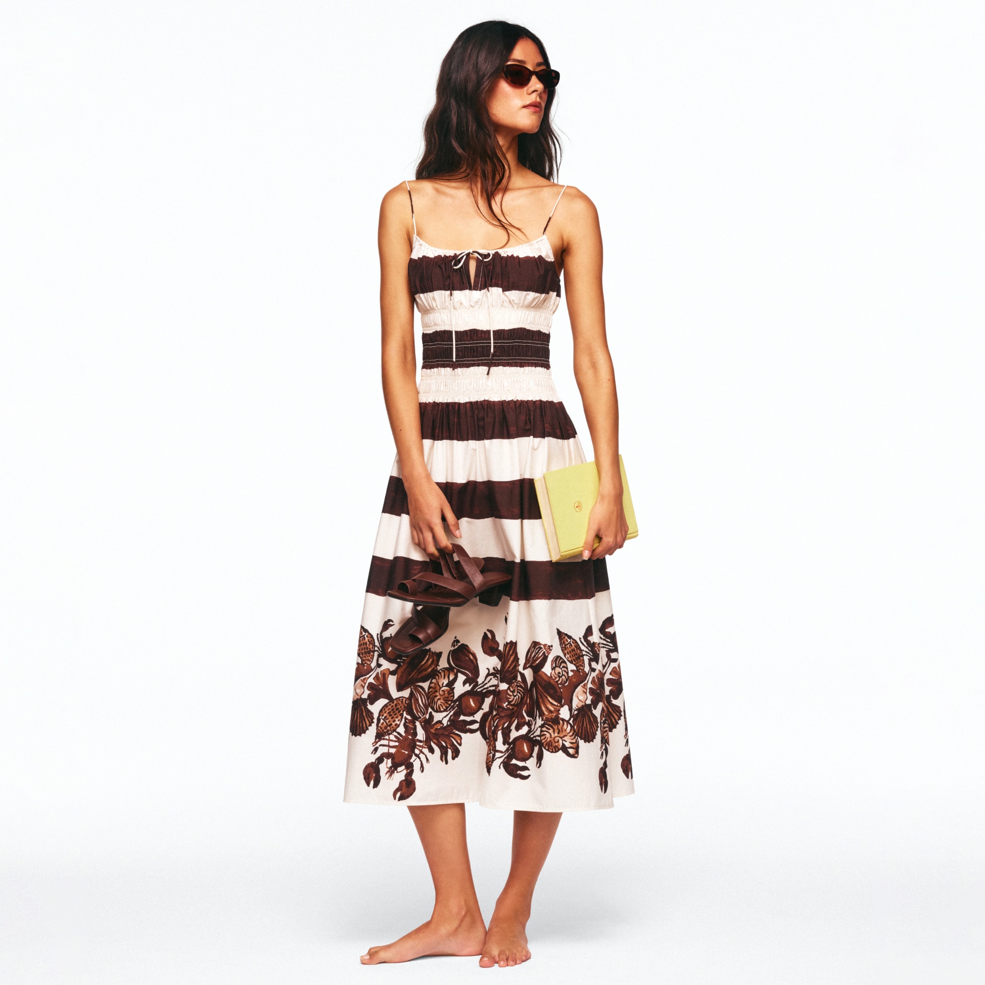 Reverie dress in lobster & seashell print