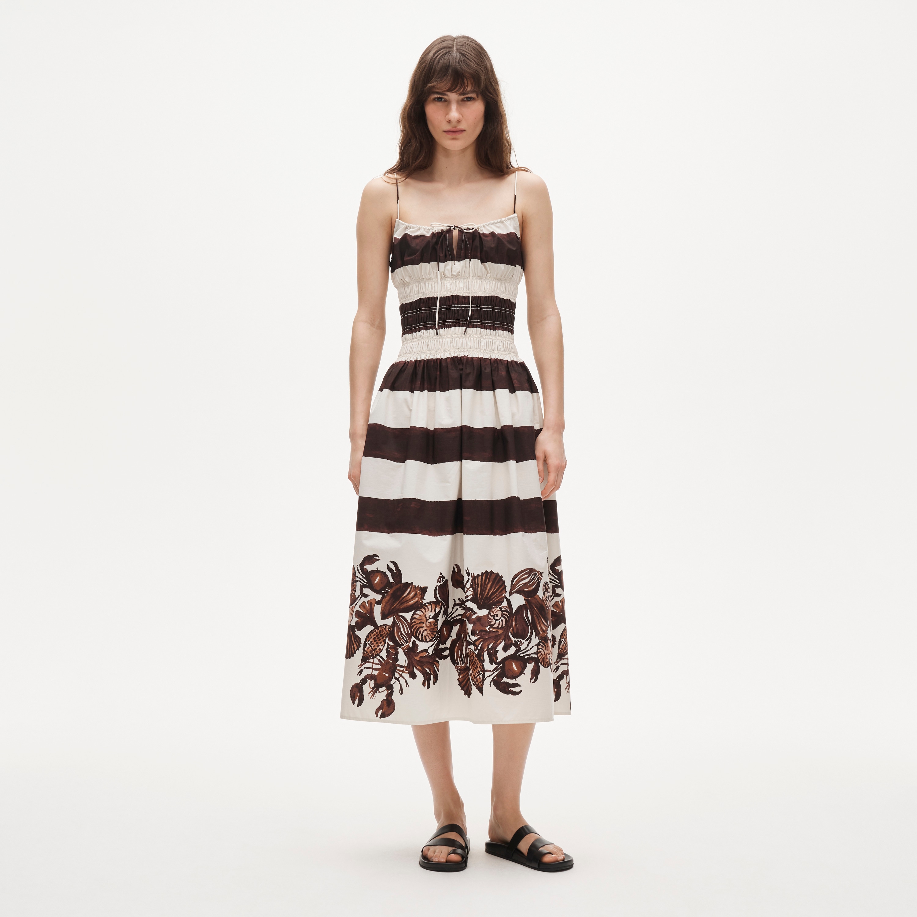 Reverie dress in lobster & seashell print