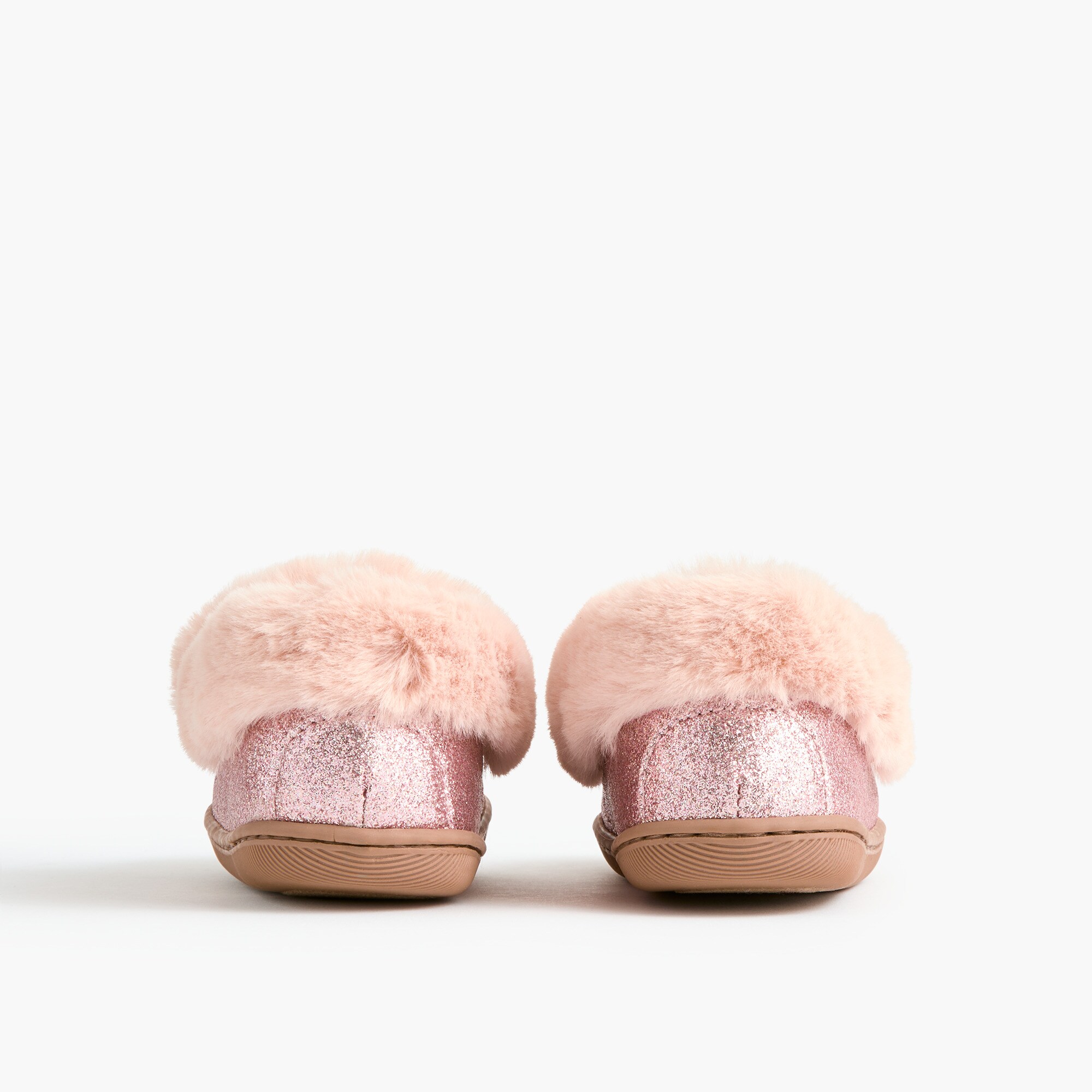 Girls' velvet-bow glitter slippers