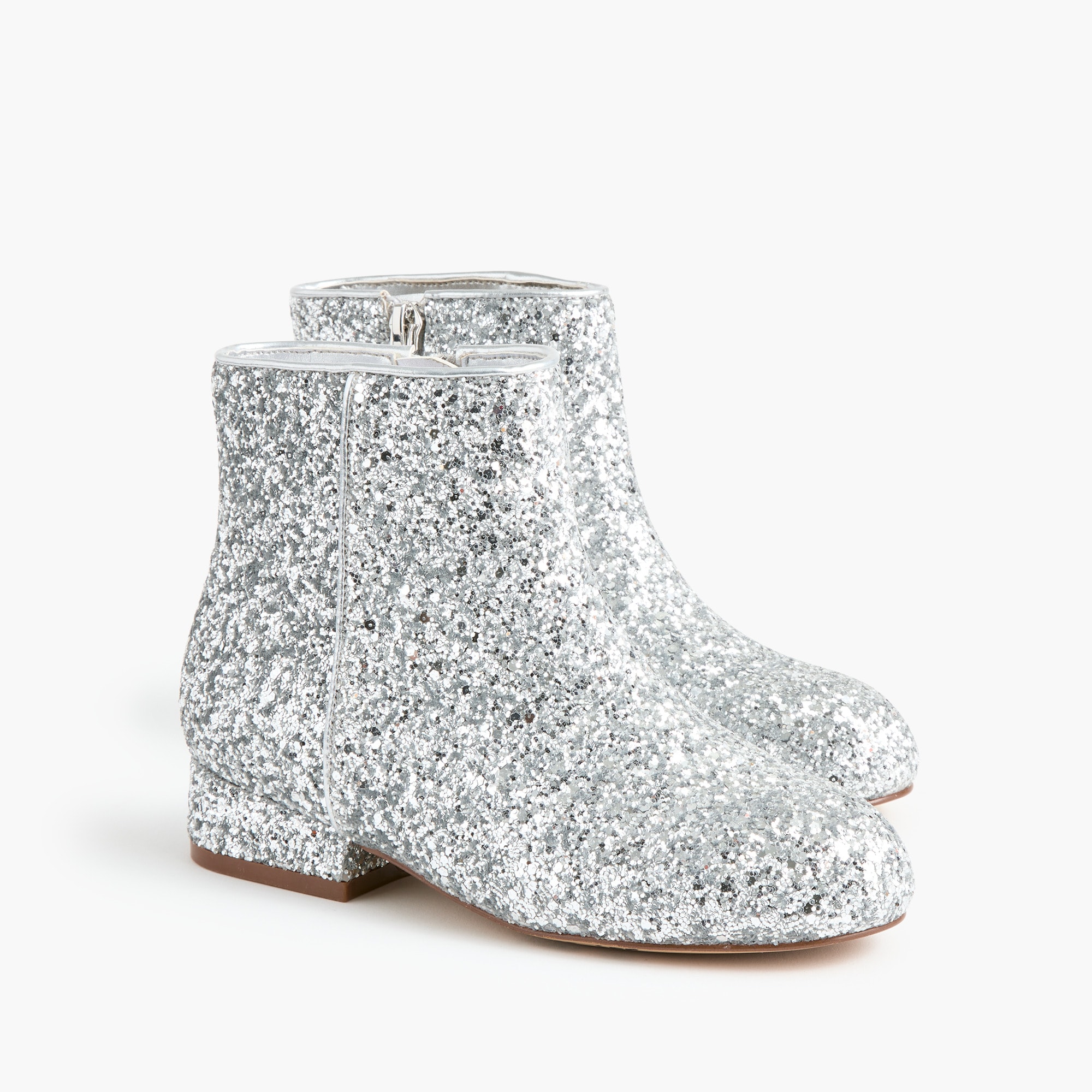 Girls' glitter mini-heel boots