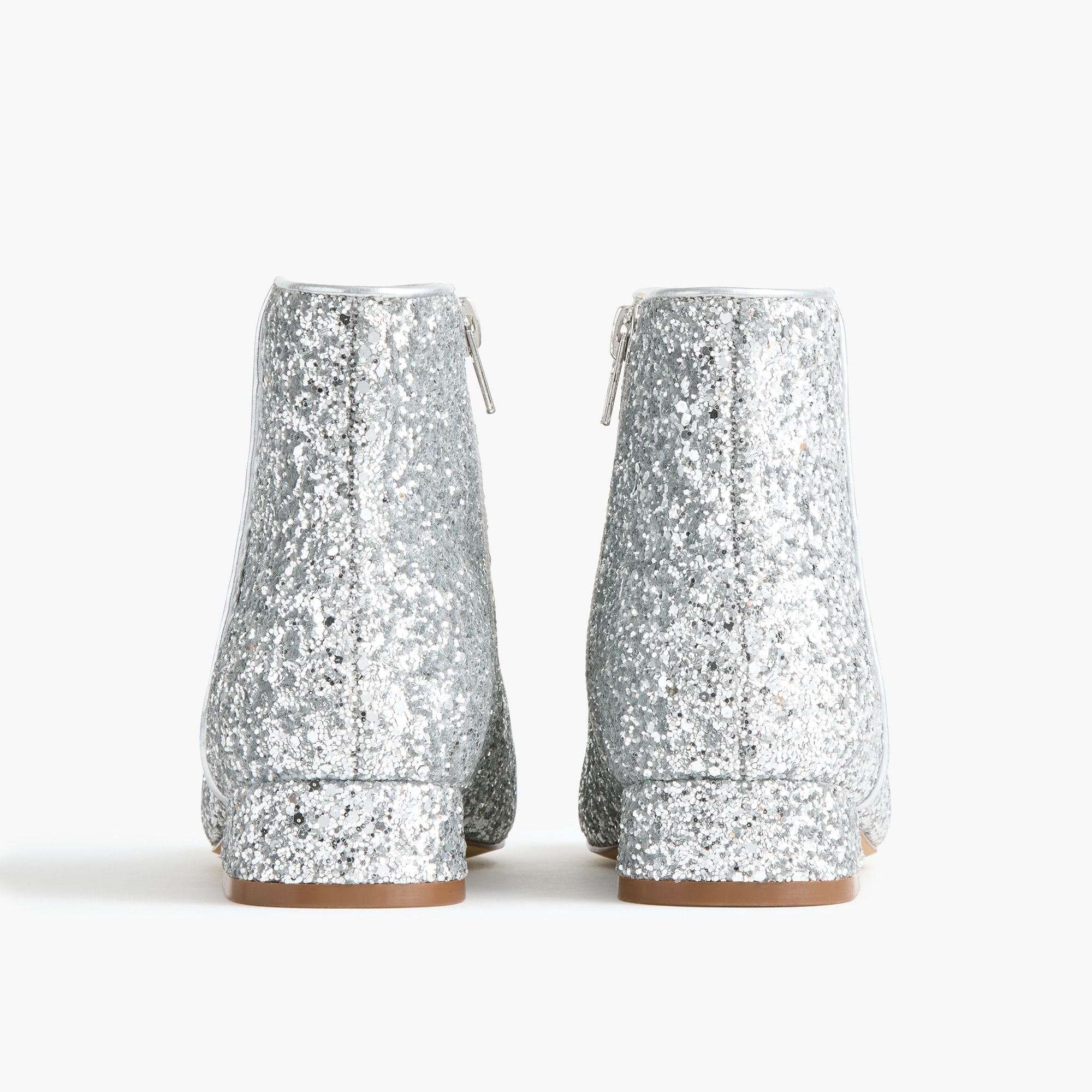 Girls' glitter mini-heel boots