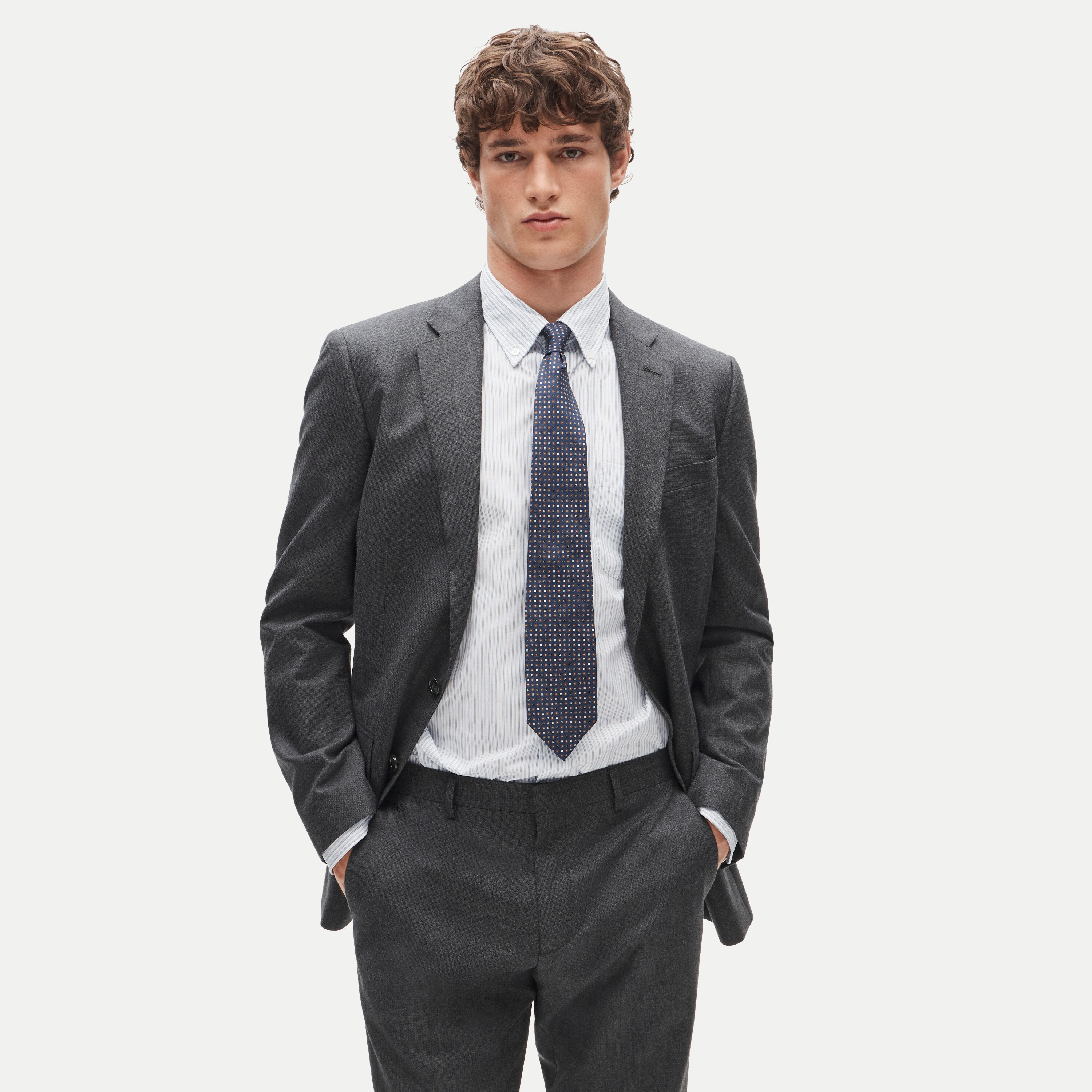 Ludlow Slim-fit suit jacket in English cotton-wool blend