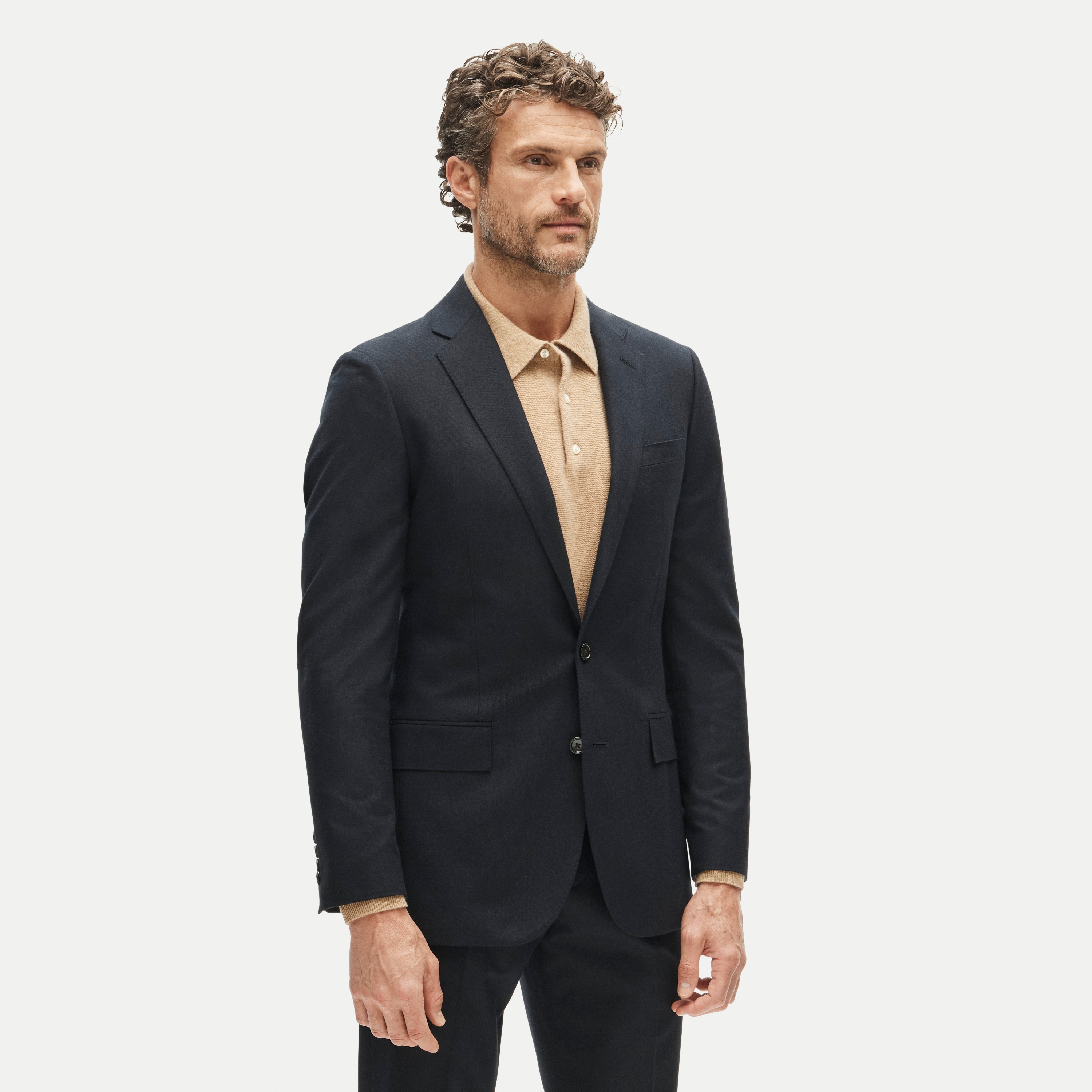 Ludlow Slim-fit suit jacket in English cotton-wool blend