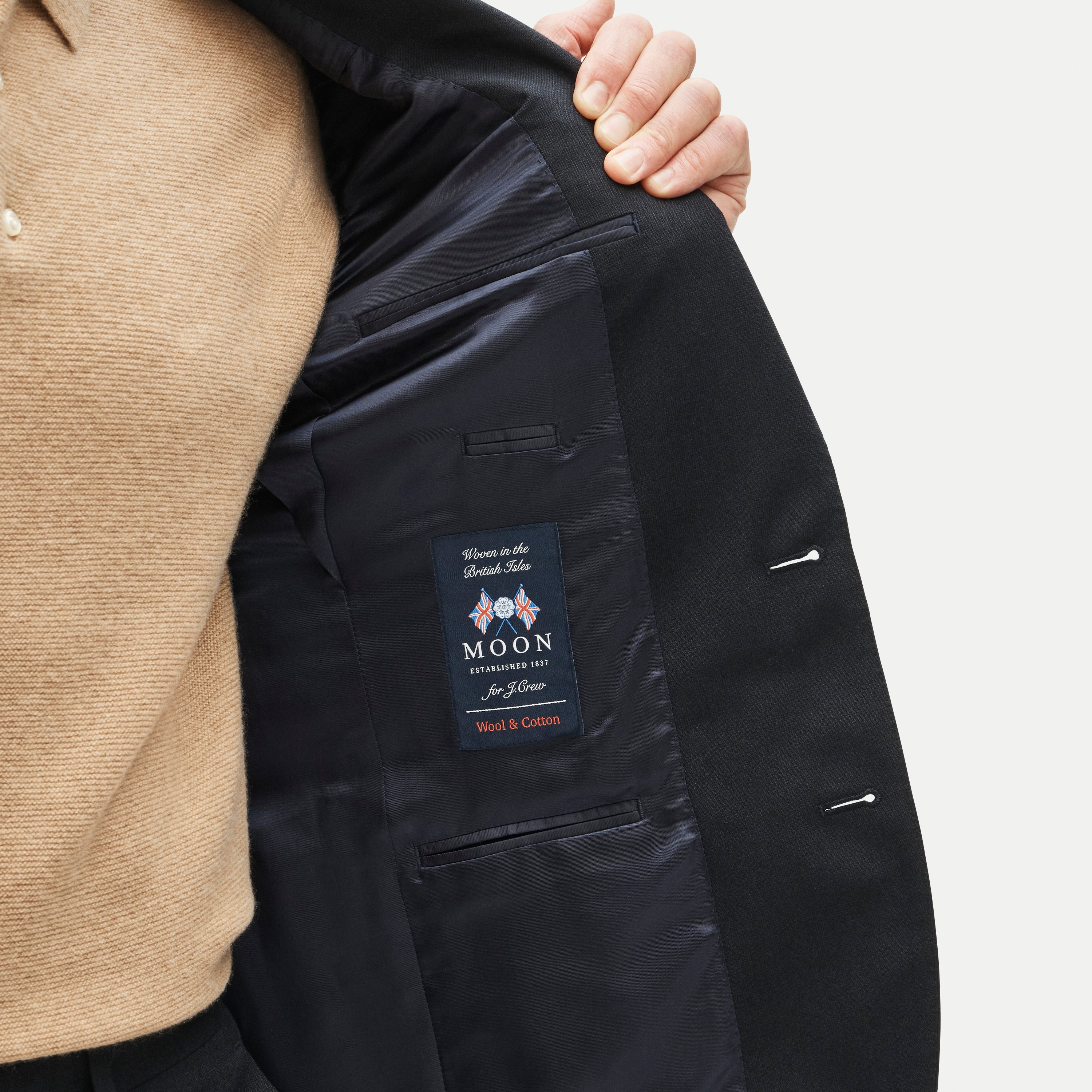 Ludlow Slim-fit suit jacket in English cotton-wool blend
