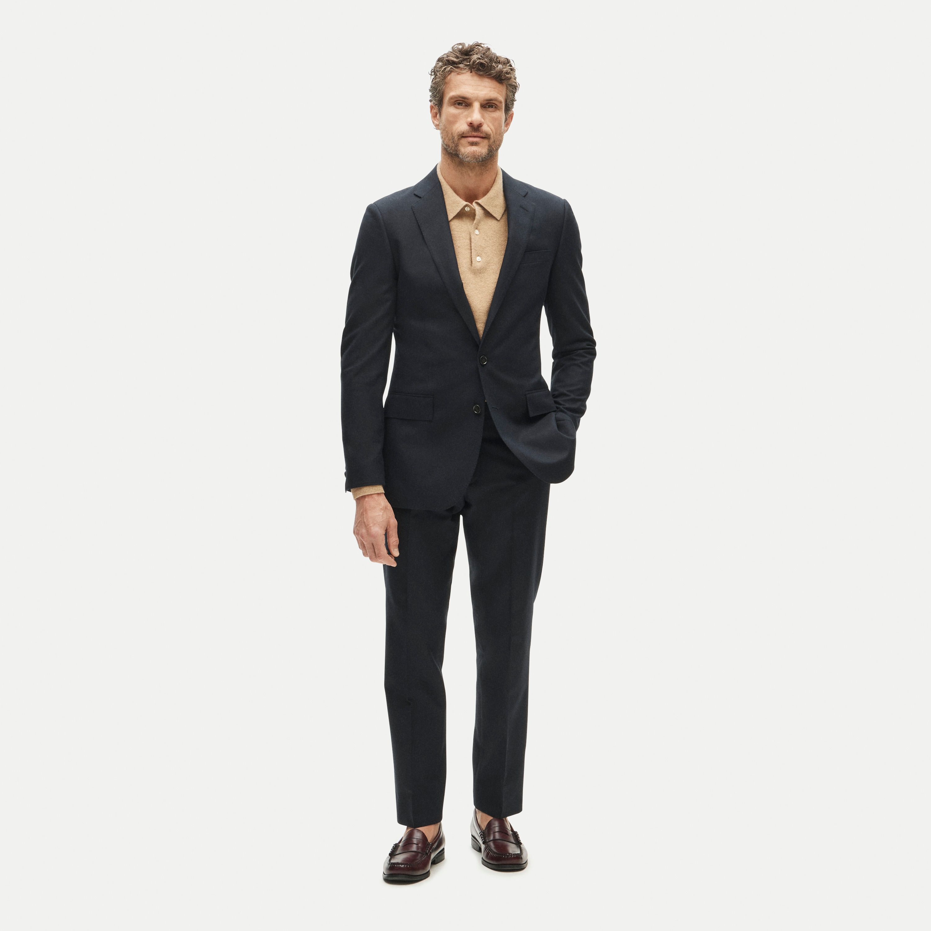 Ludlow Slim-fit suit jacket in English cotton-wool blend