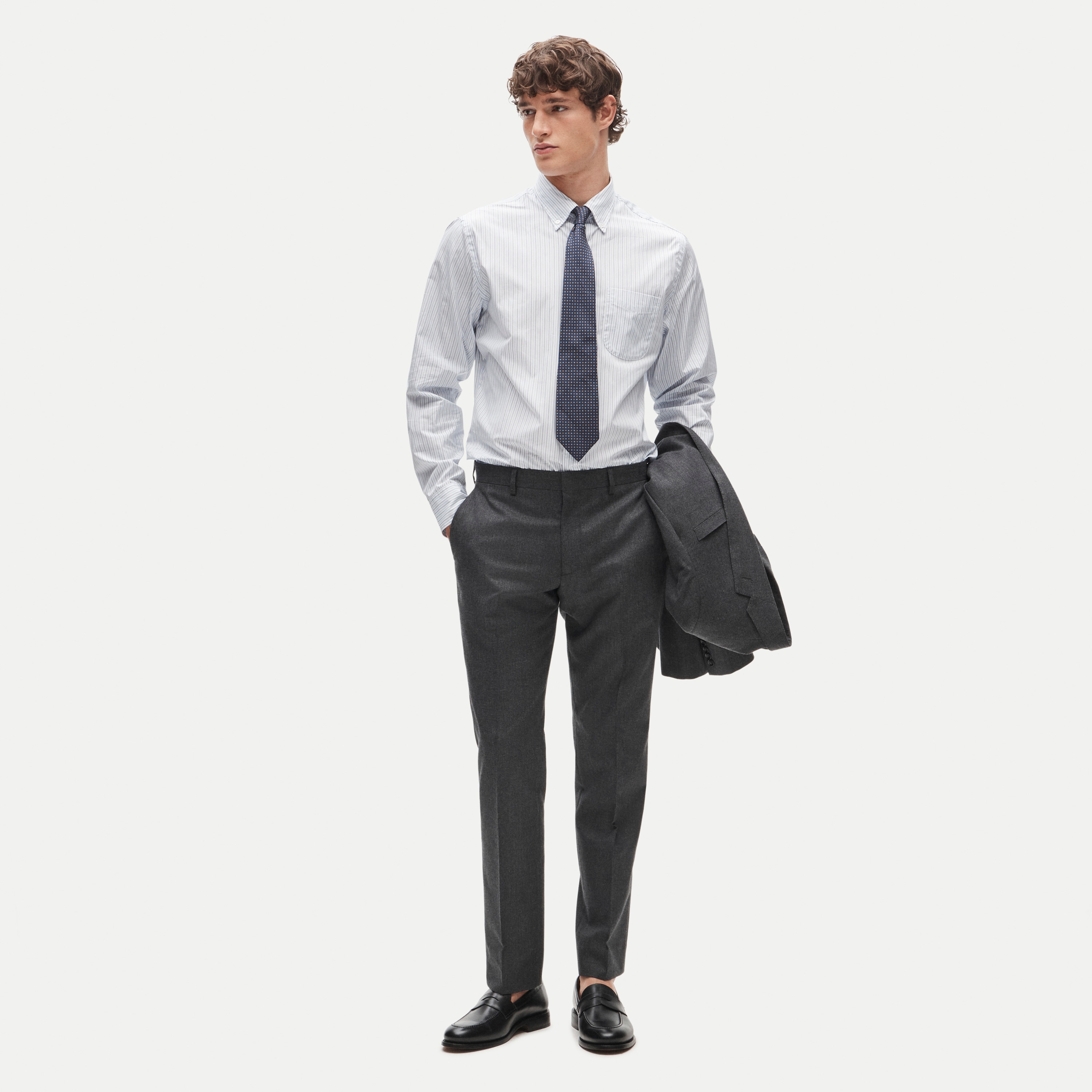 Ludlow Slim-fit suit pant in English cotton-wool blend