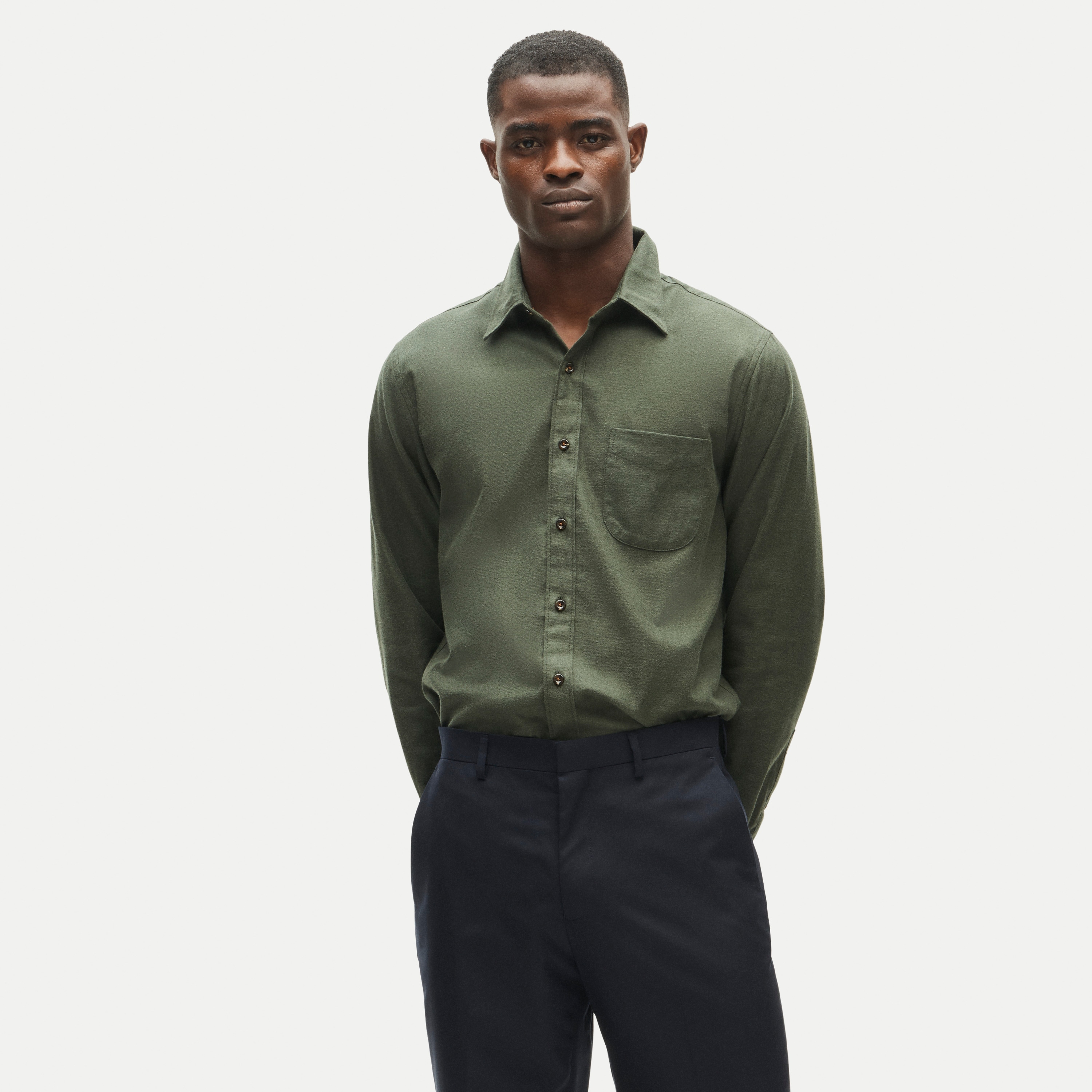 Madison cotton-blend twill shirt