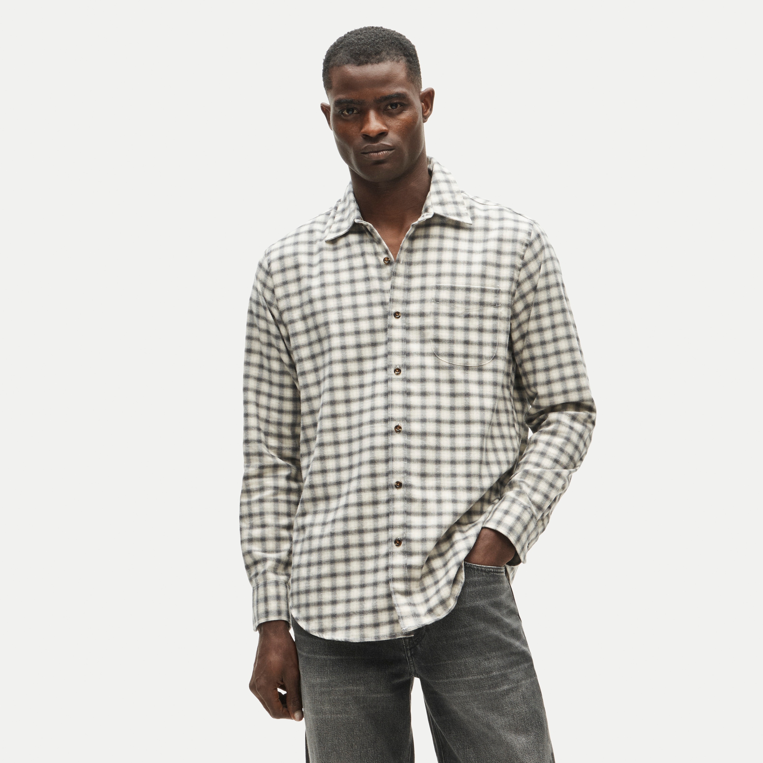Madison cotton-blend twill shirt