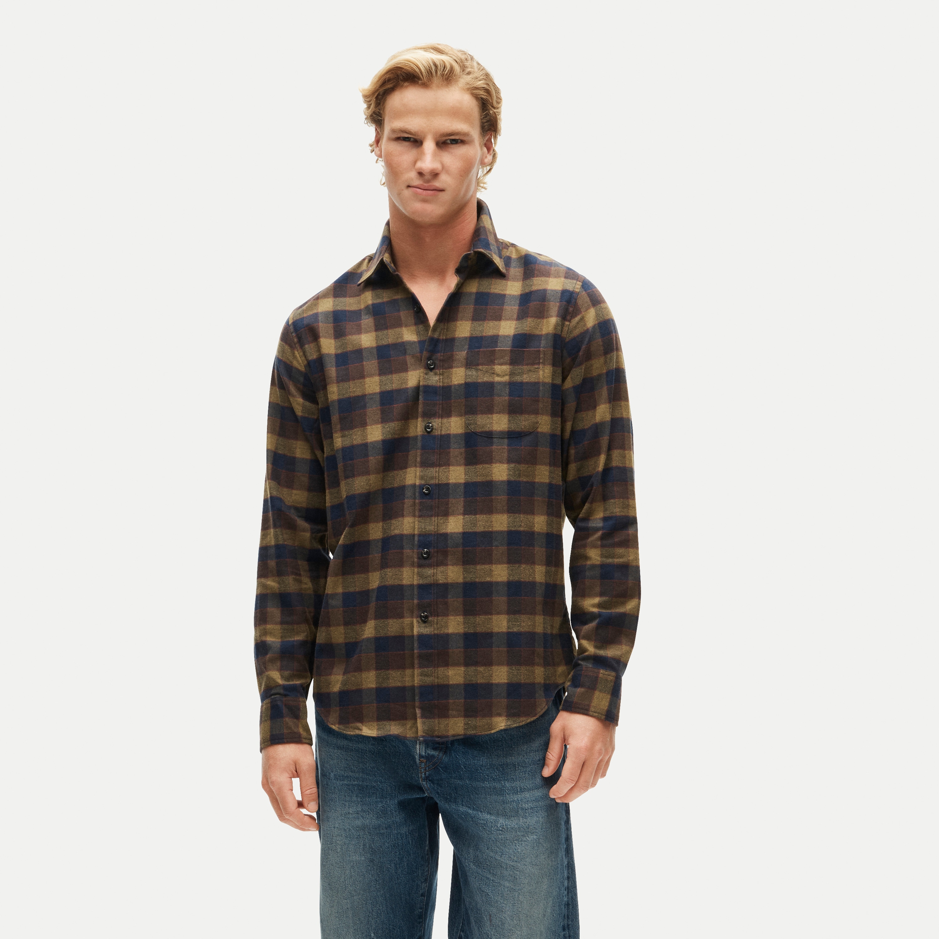 Madison cotton-blend twill shirt