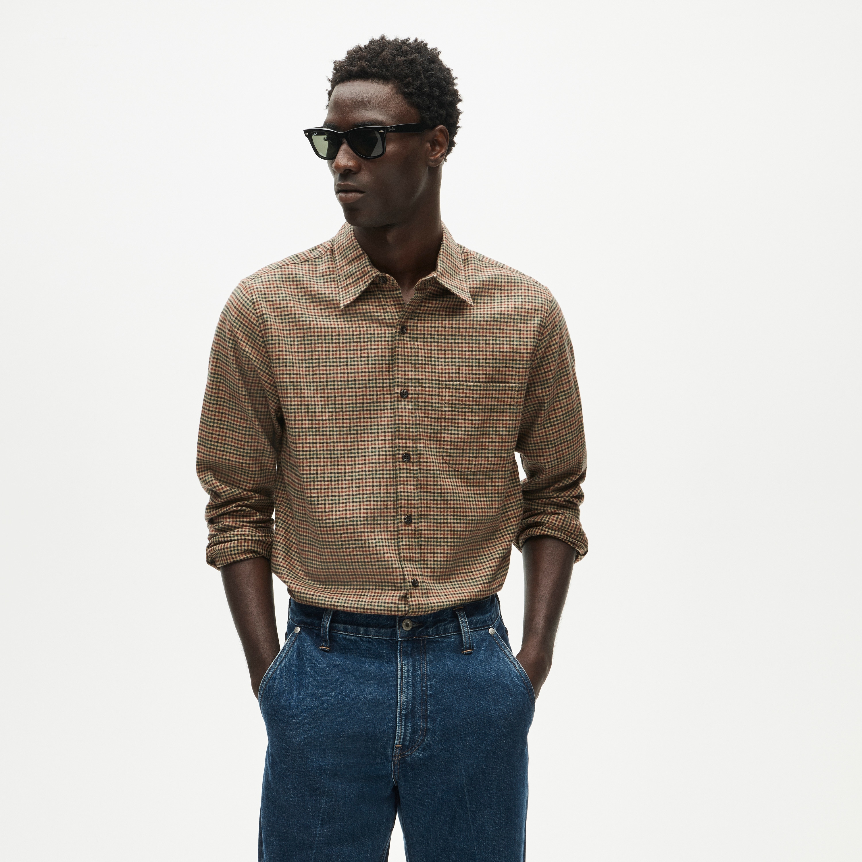 Madison cotton-blend twill shirt