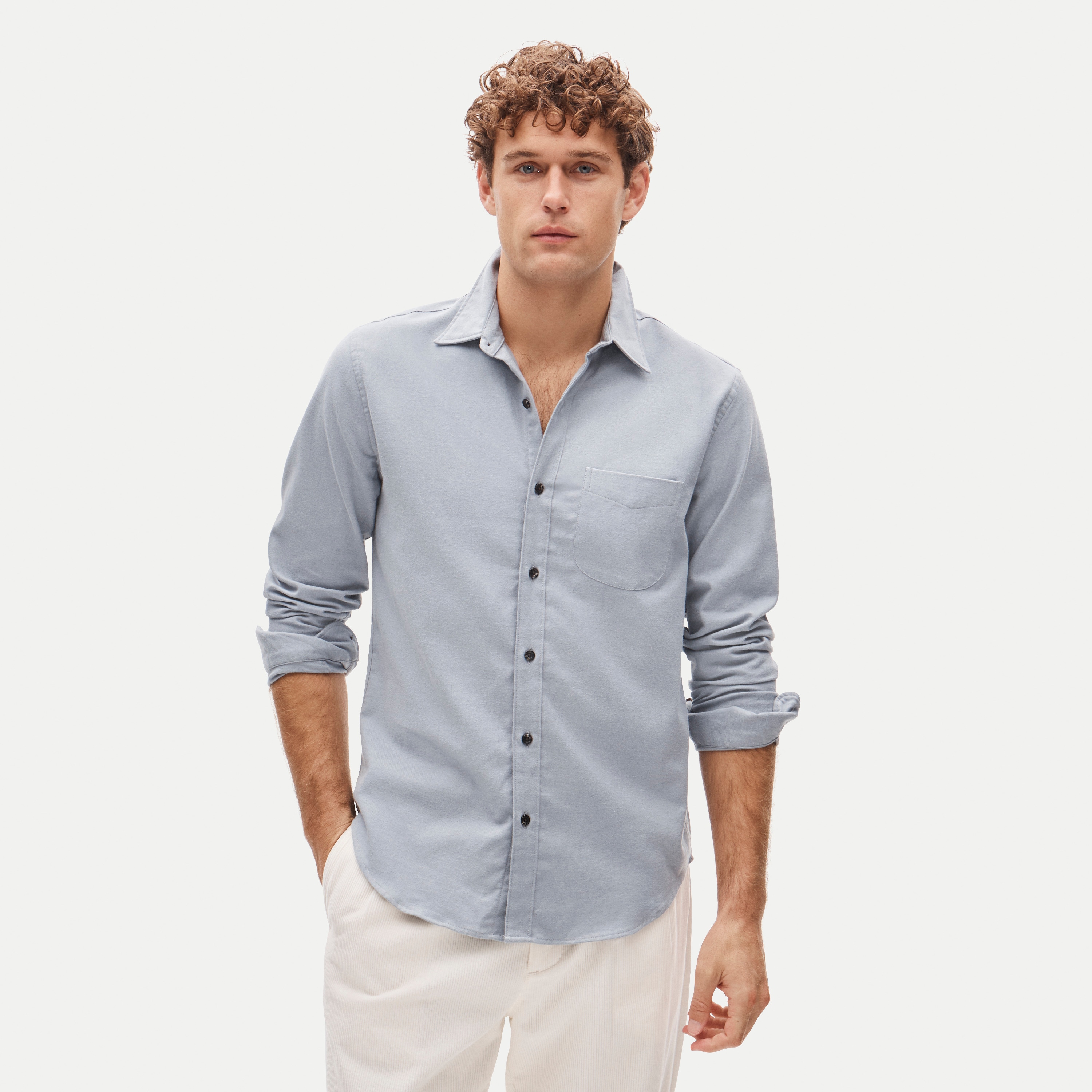 Madison cotton-blend twill shirt
