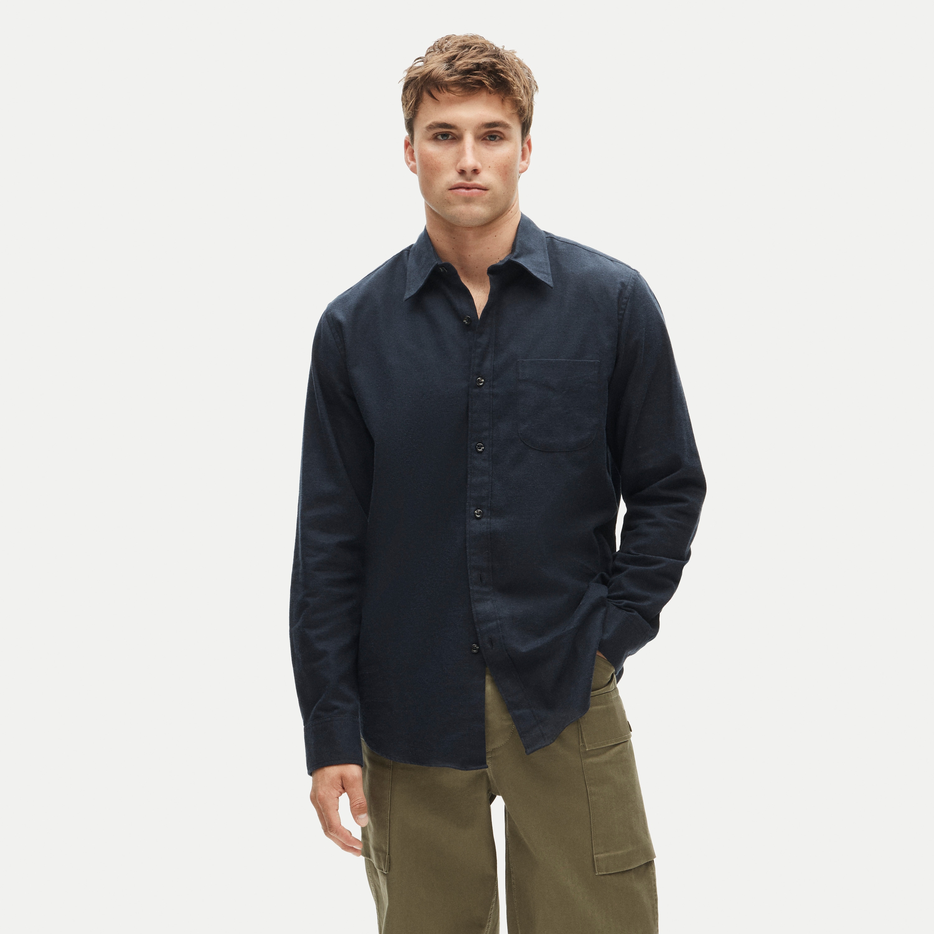 Madison cotton-blend twill shirt