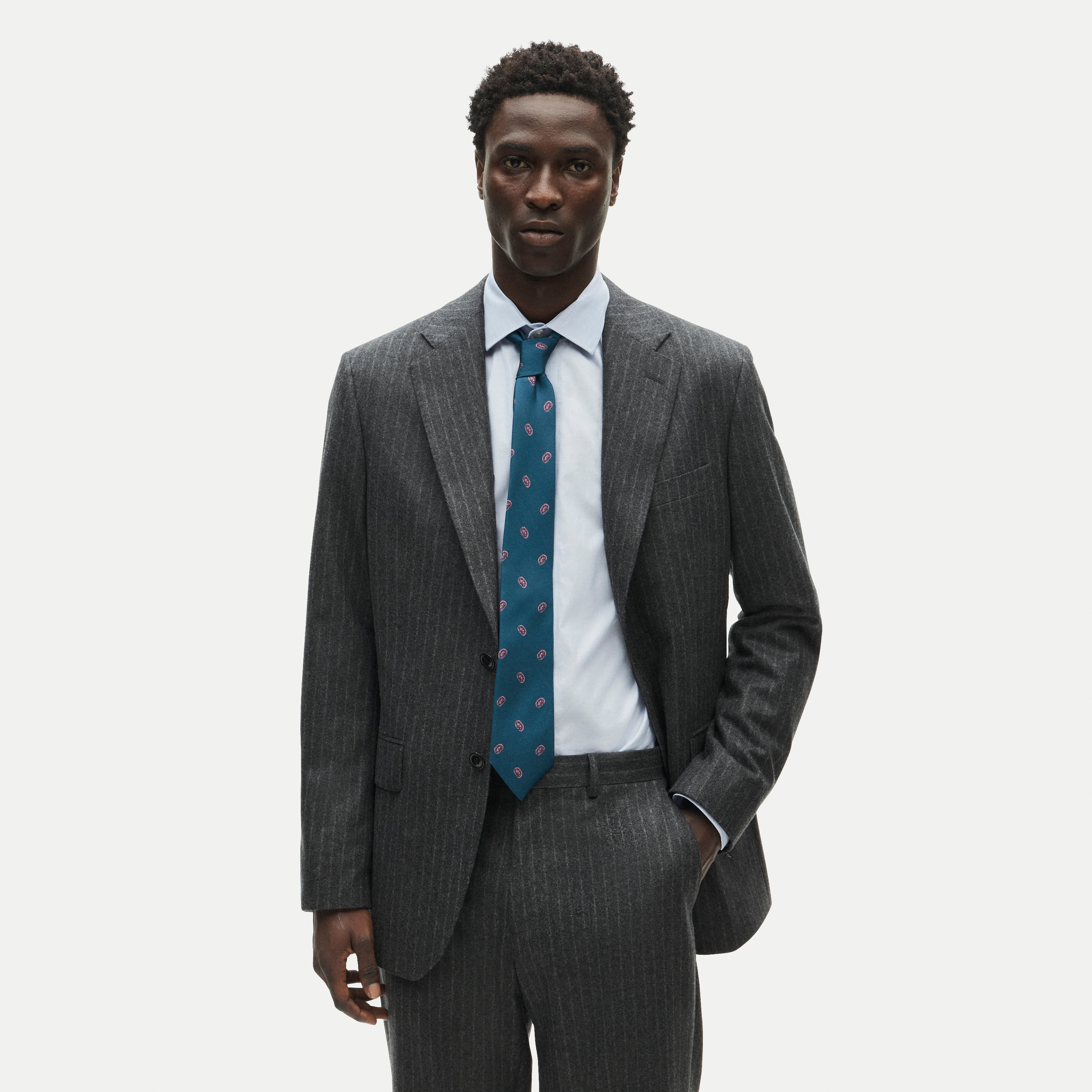Crosby Classic-fit suit jacket in Italian wool flannel