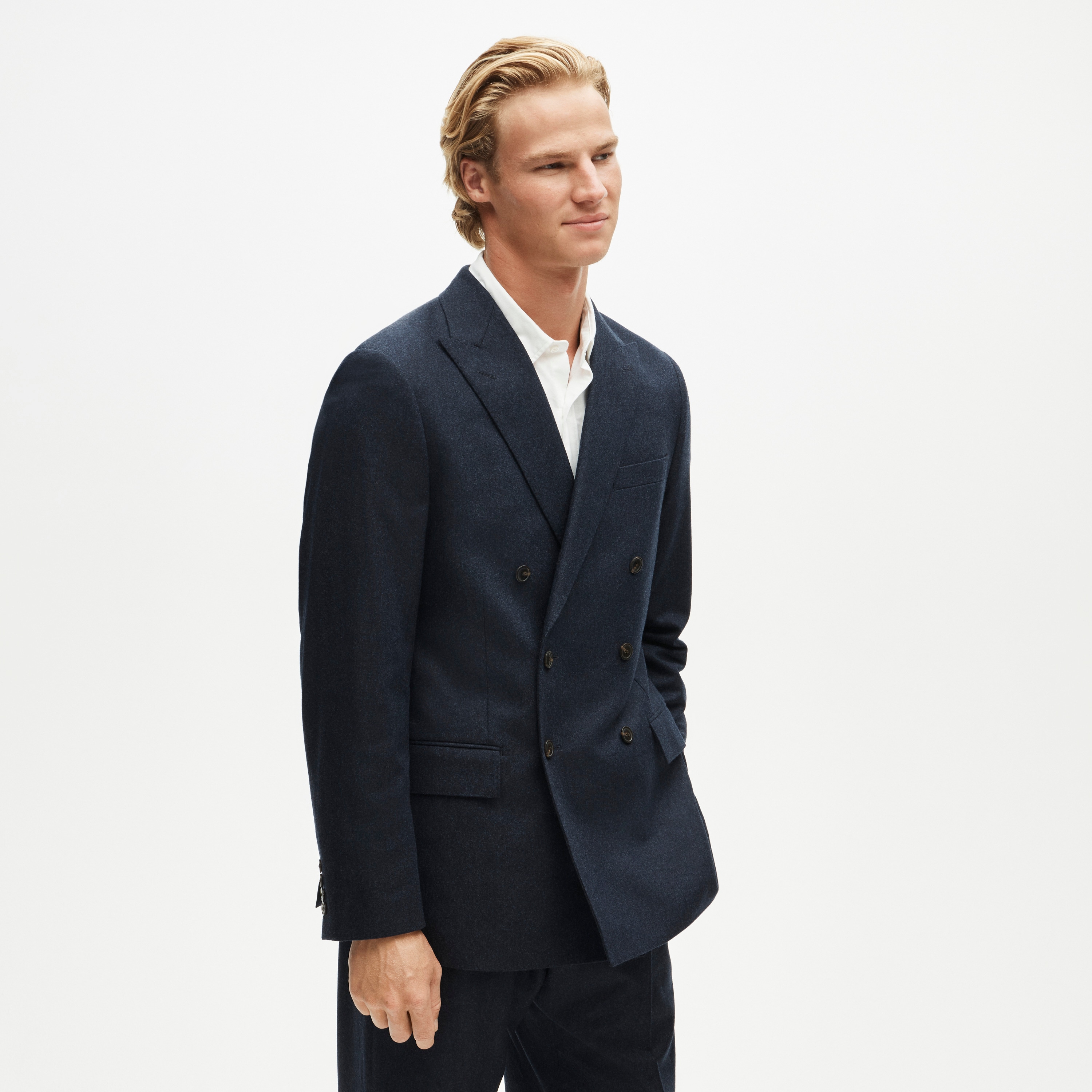 Kenmare Relaxed-fit suit jacket in Italian wool flannel