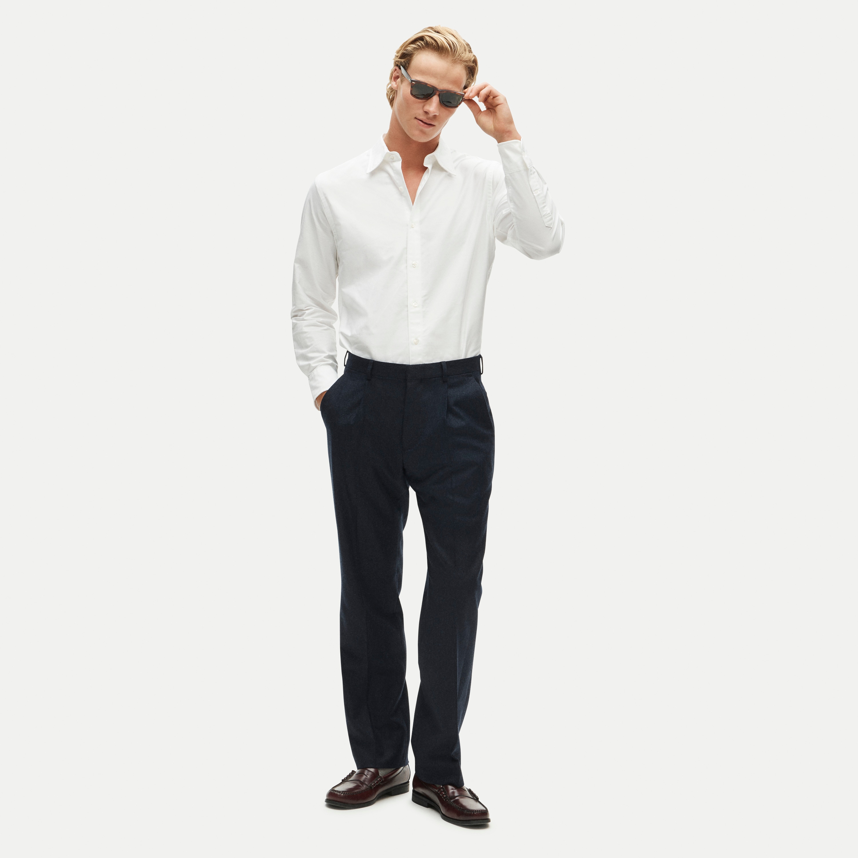 Kenmare Relaxed-fit suit pant in Italian wool flannel - thumbnail 2
