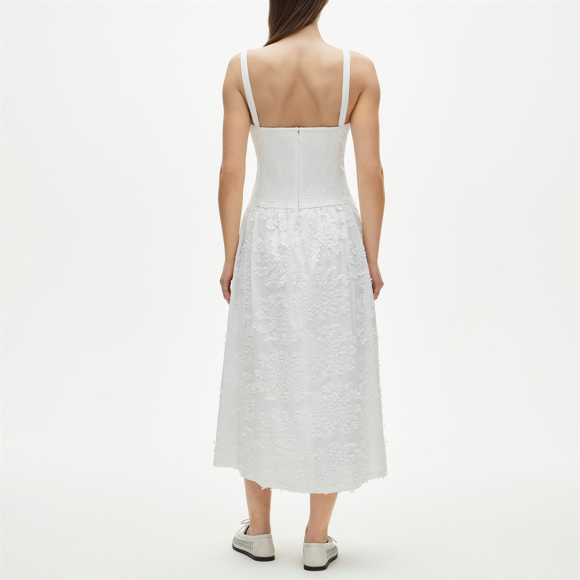 Collection drop-waist dress with embroidered poplin skirt - image 4