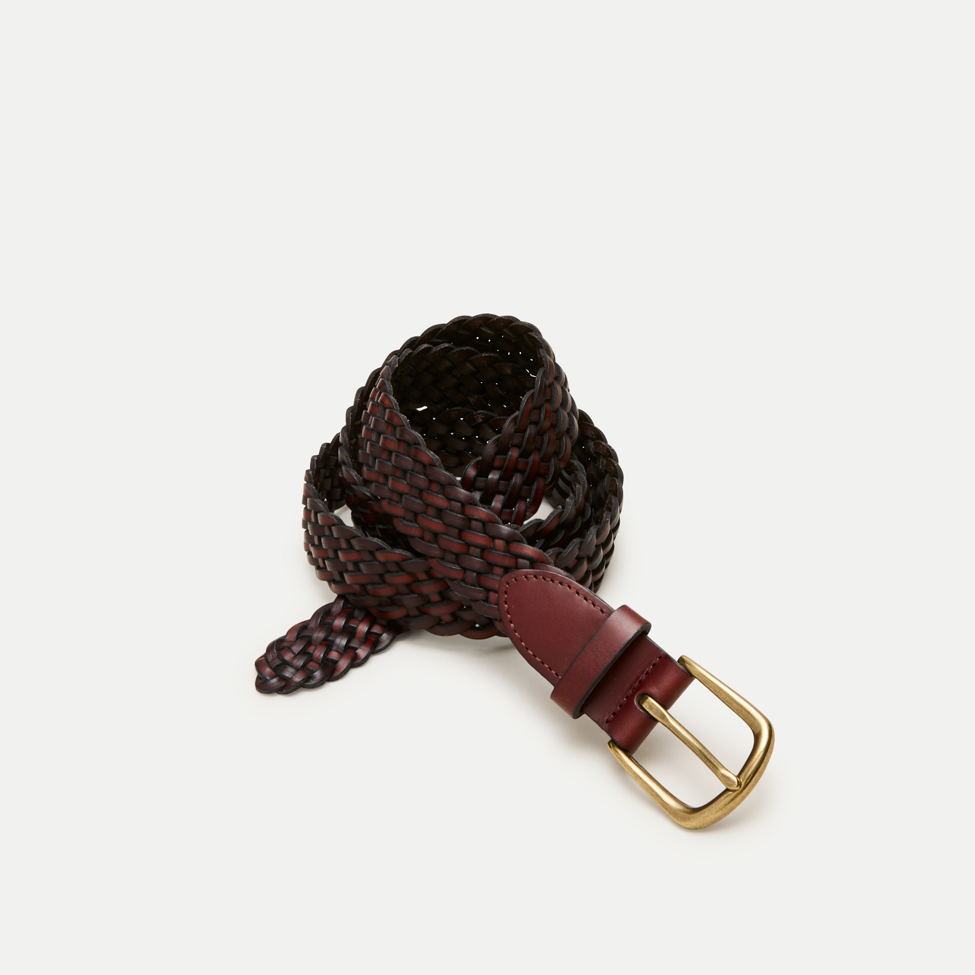 Braided leather belt