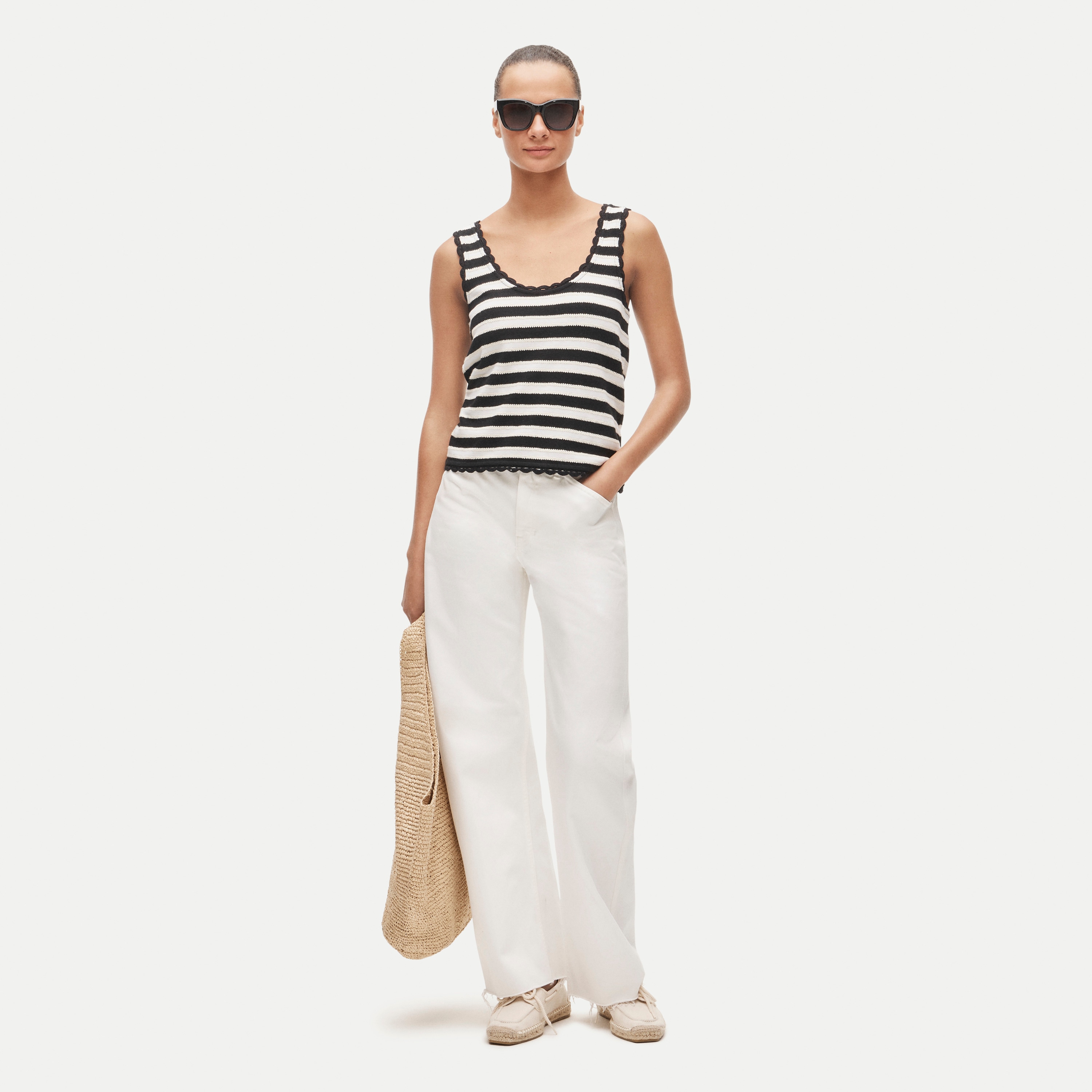 Jacquard-stripe tank top