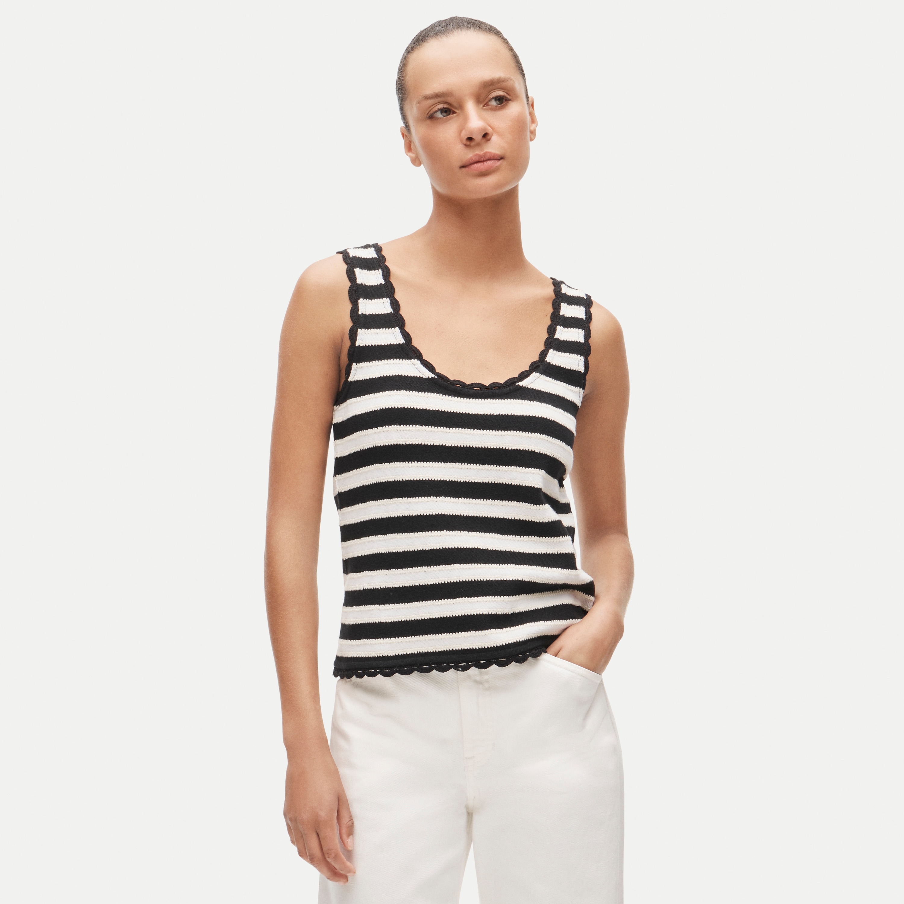 Jacquard-stripe tank top