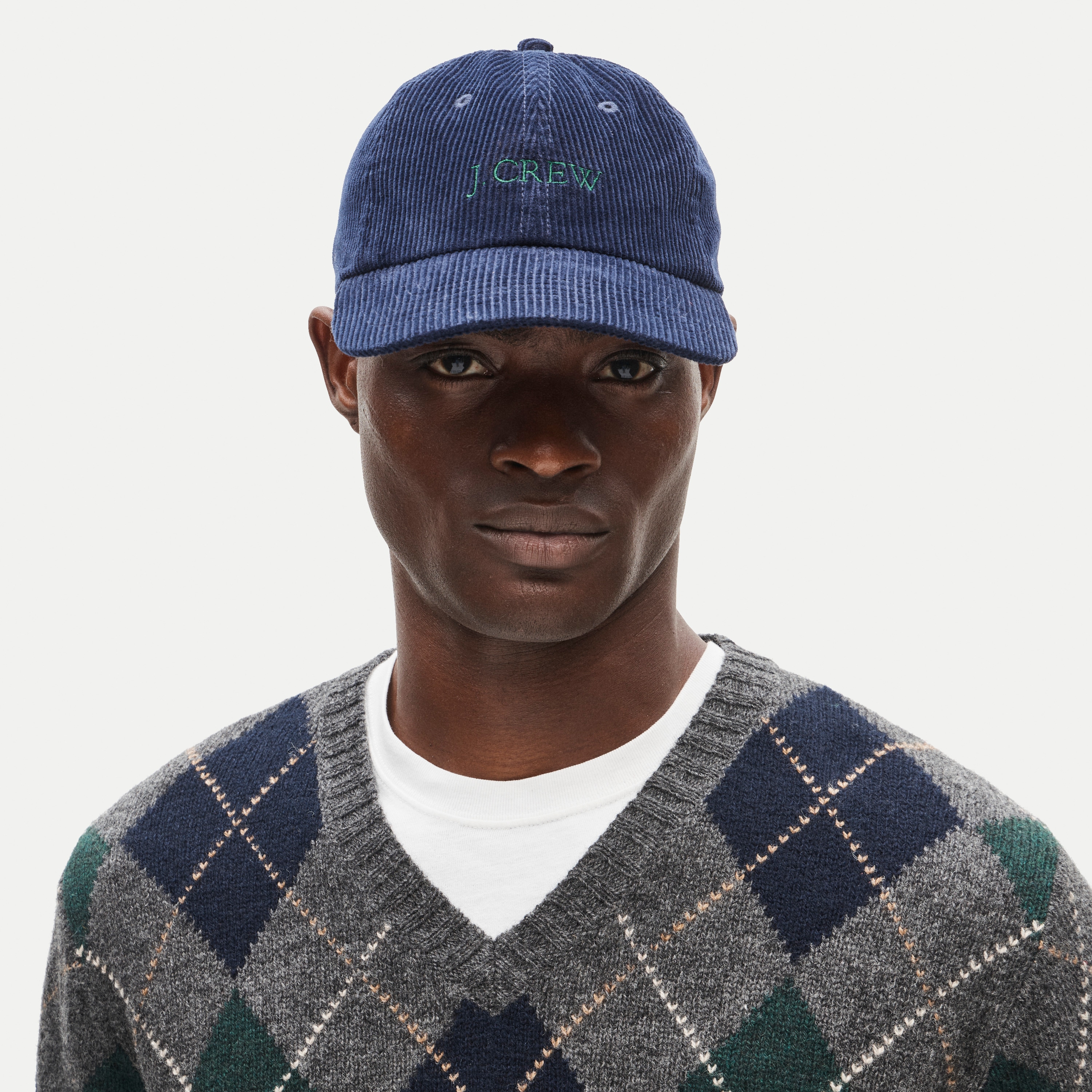 Cotton corduroy graphic trucker cap