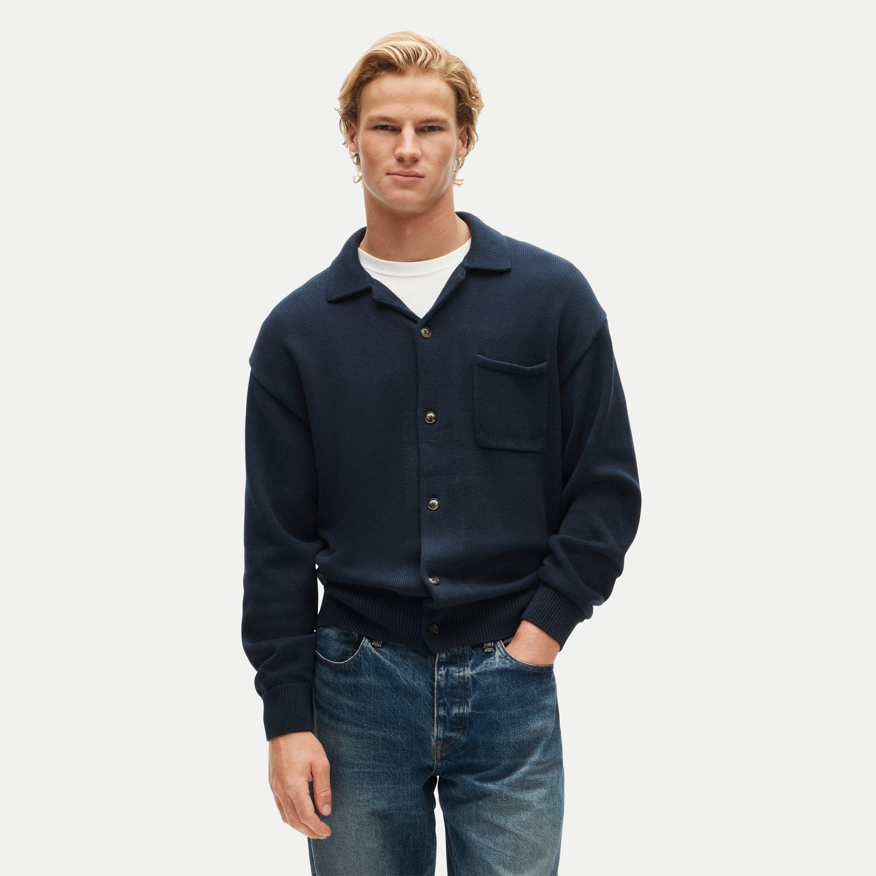 Heritage cotton polo cardigan sweater