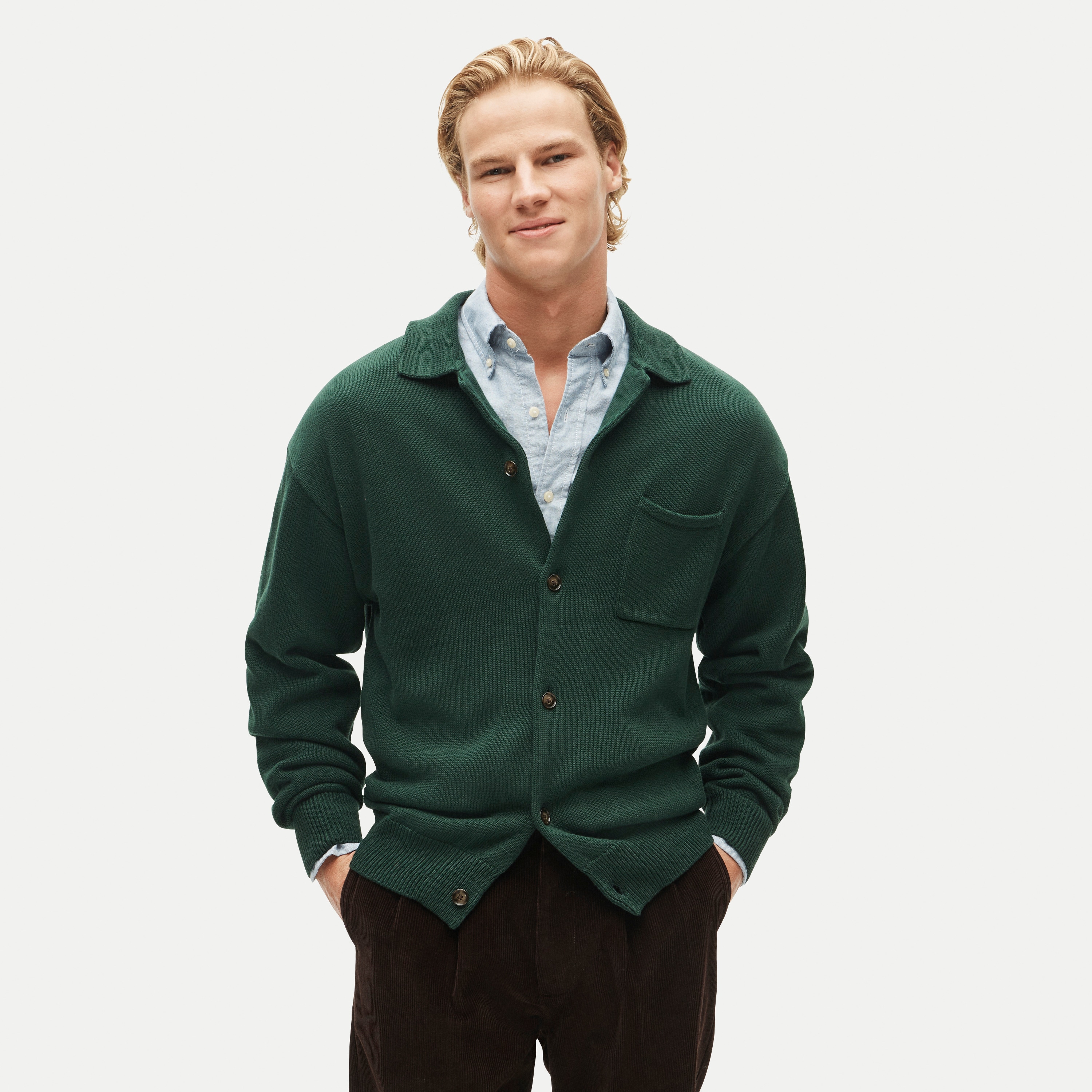 Heritage cotton polo cardigan sweater