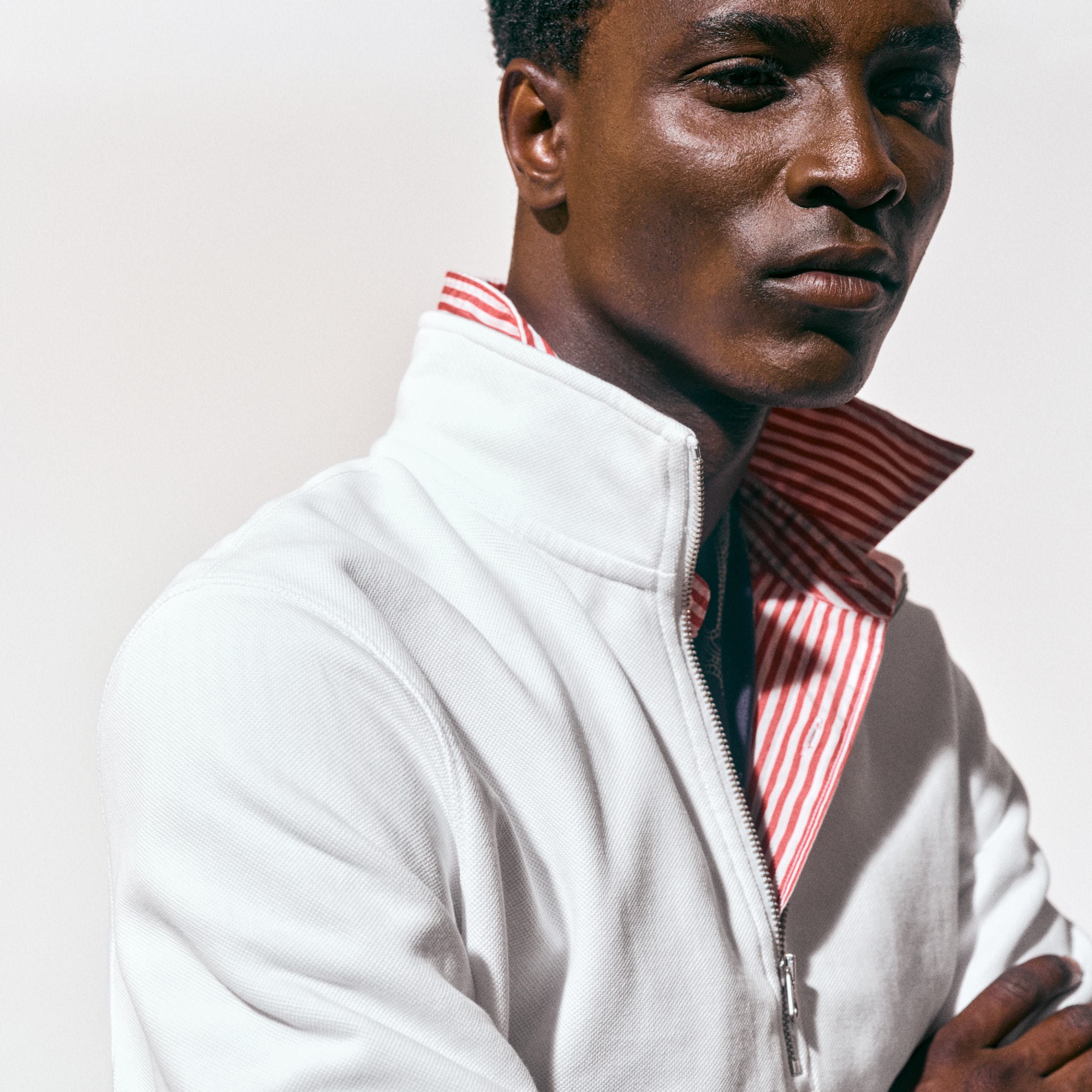 Washed court terry quarter-zip pullover