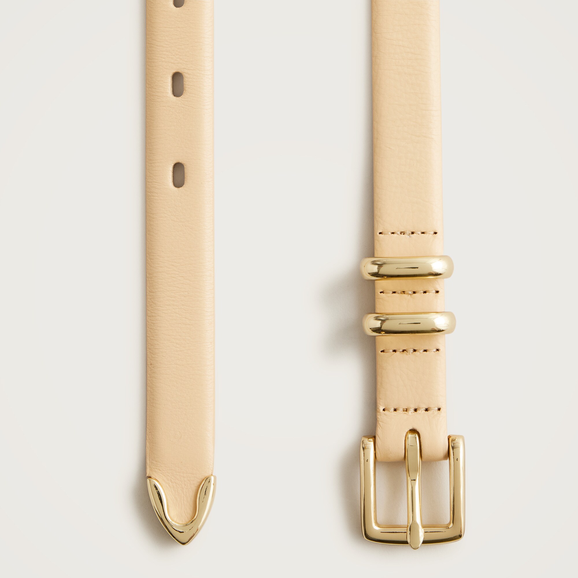 Thin leather belt