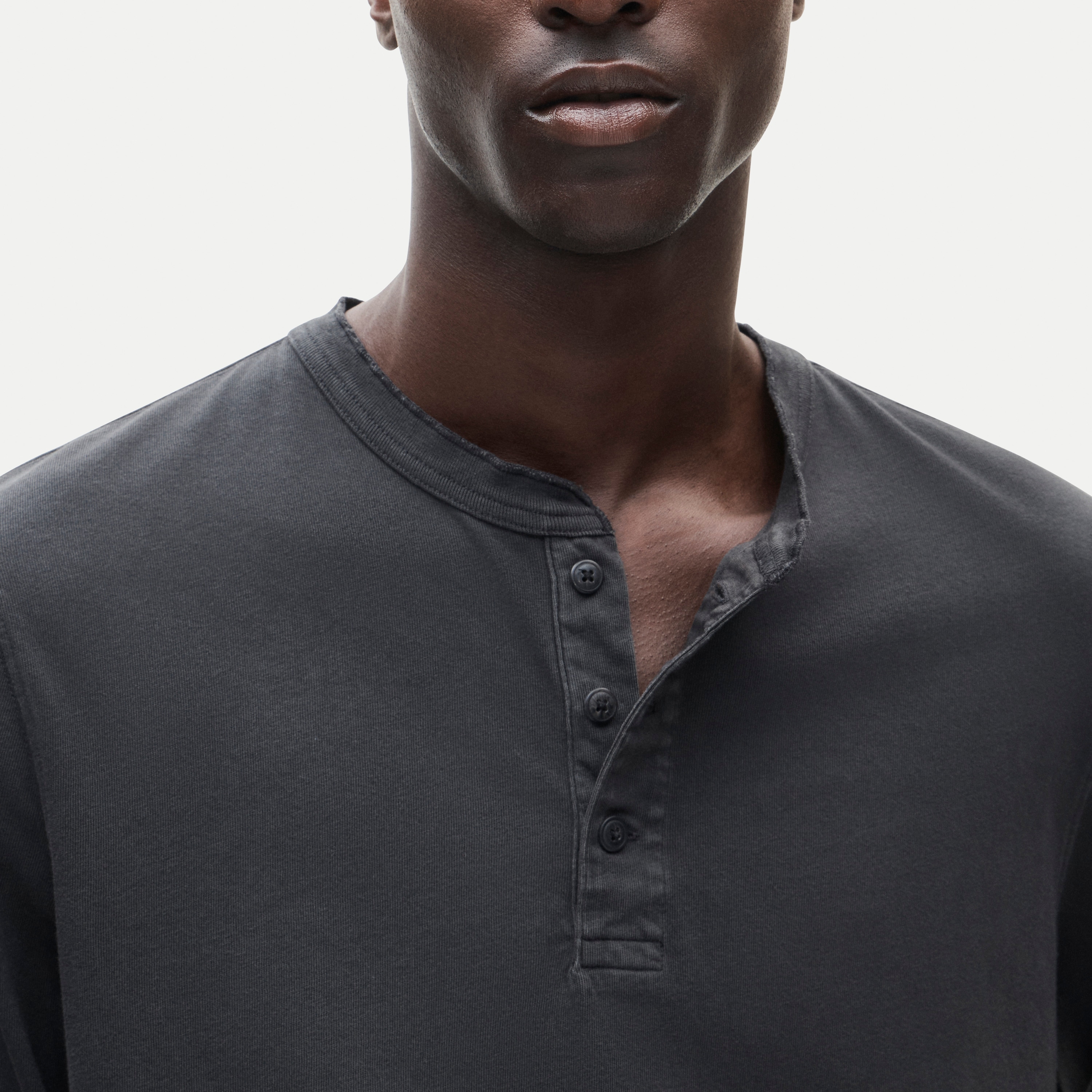 Vintage-wash cotton henley