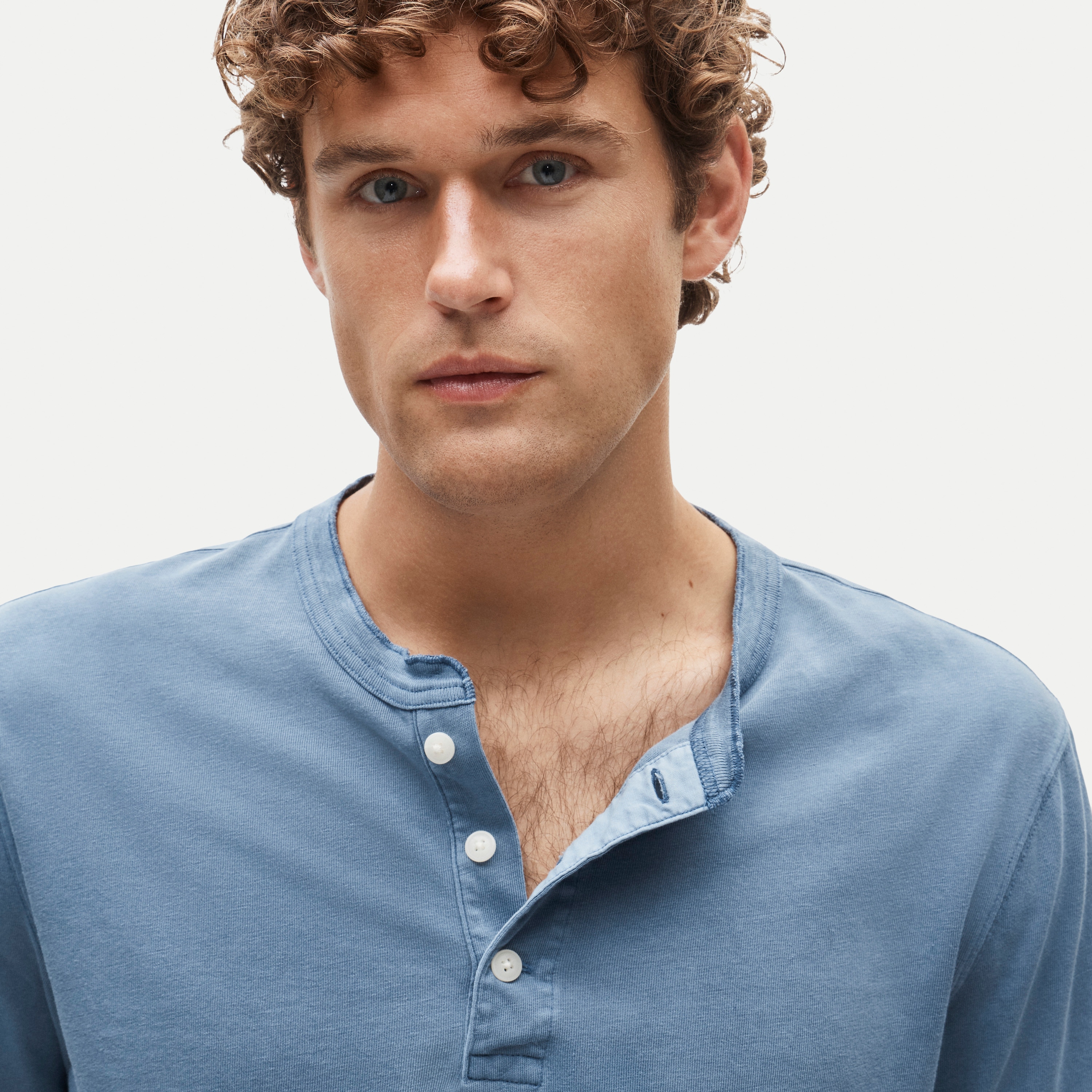 Vintage-wash cotton henley - thumbnail 8