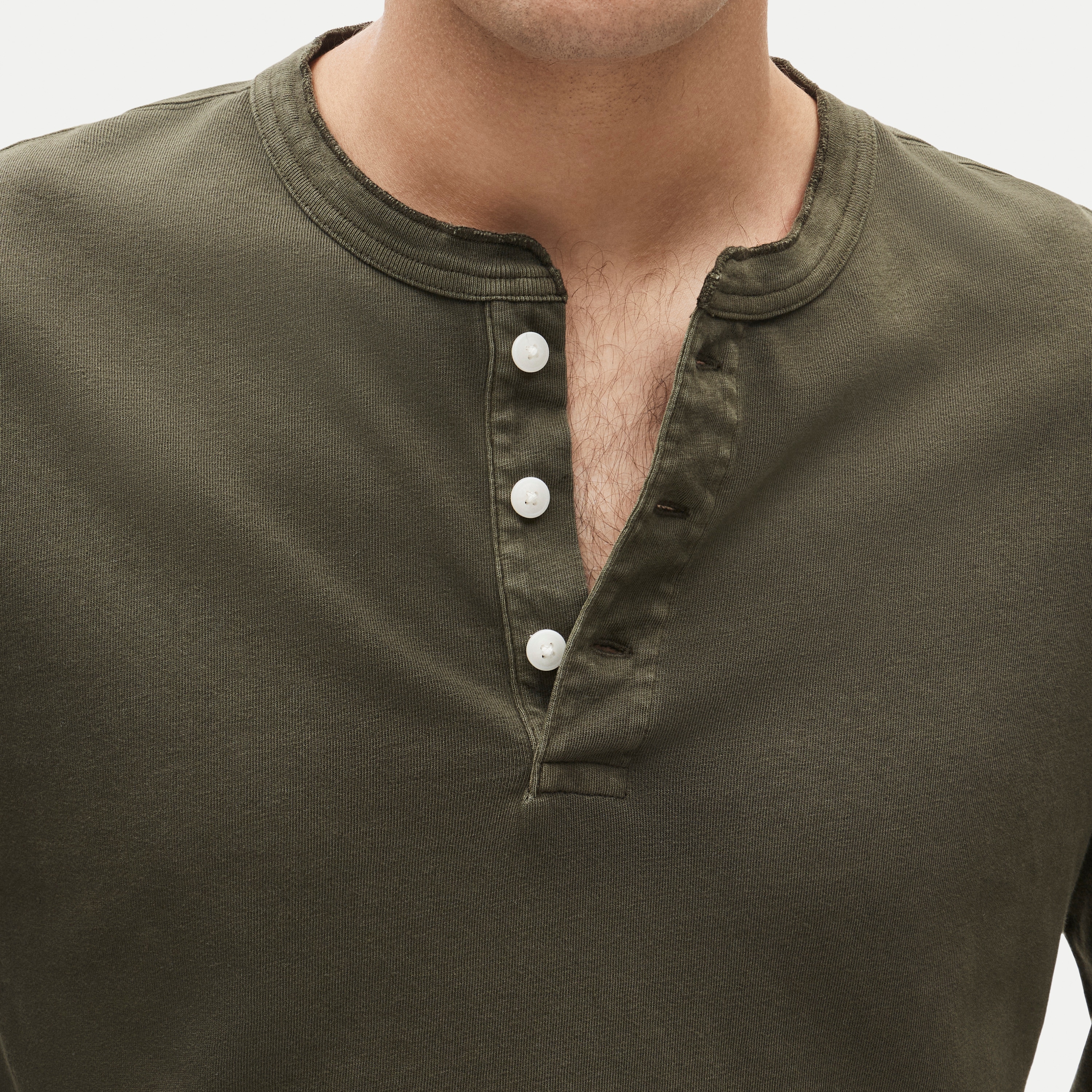 Vintage-wash cotton henley - thumbnail 10