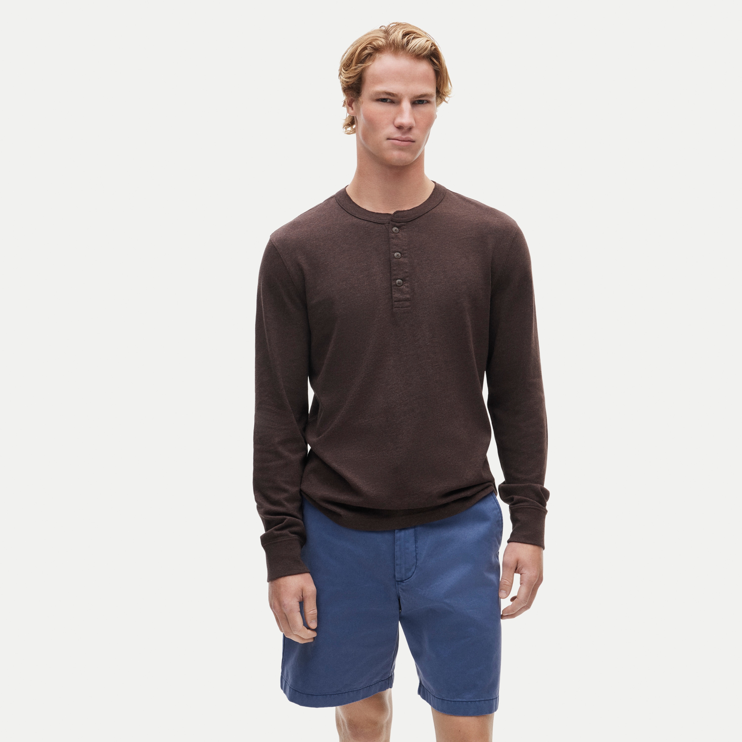 Vintage-wash cotton henley