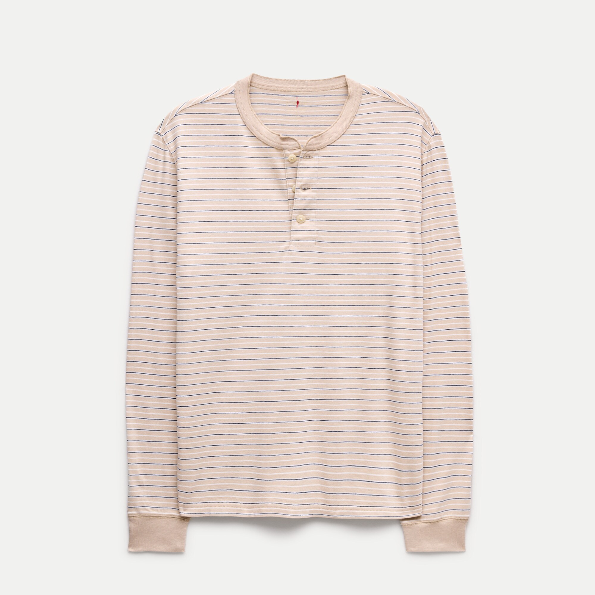 Vintage-wash cotton henley in stripe
