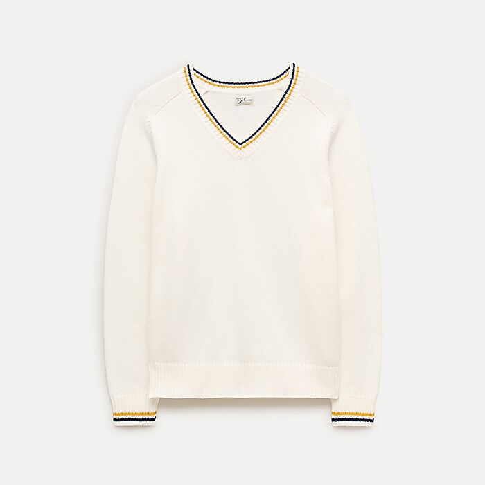 Heritage cotton tipped V-neck sweater