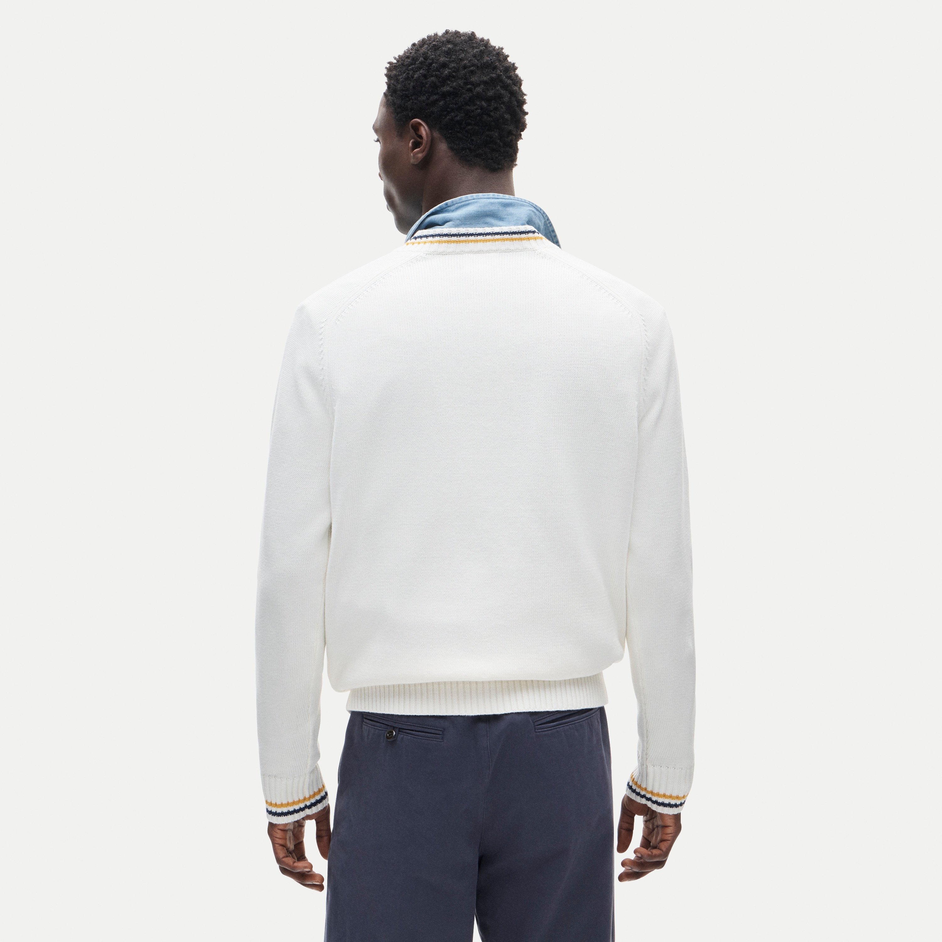 Heritage cotton tipped V-neck sweater