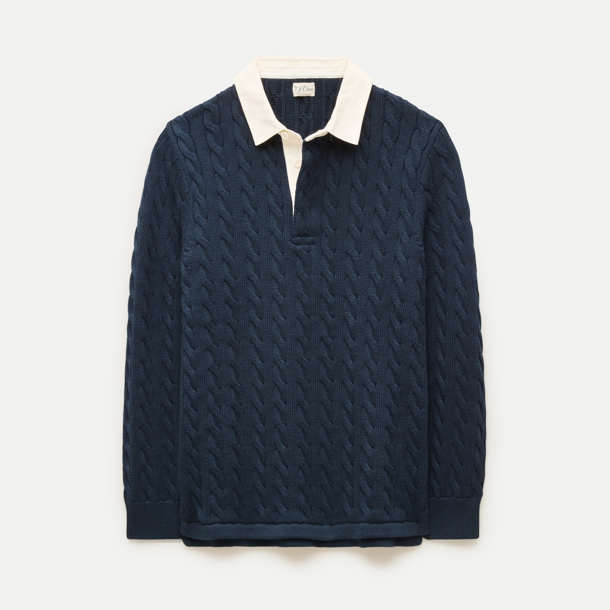 Heritage cotton cable-knit rugby sweater