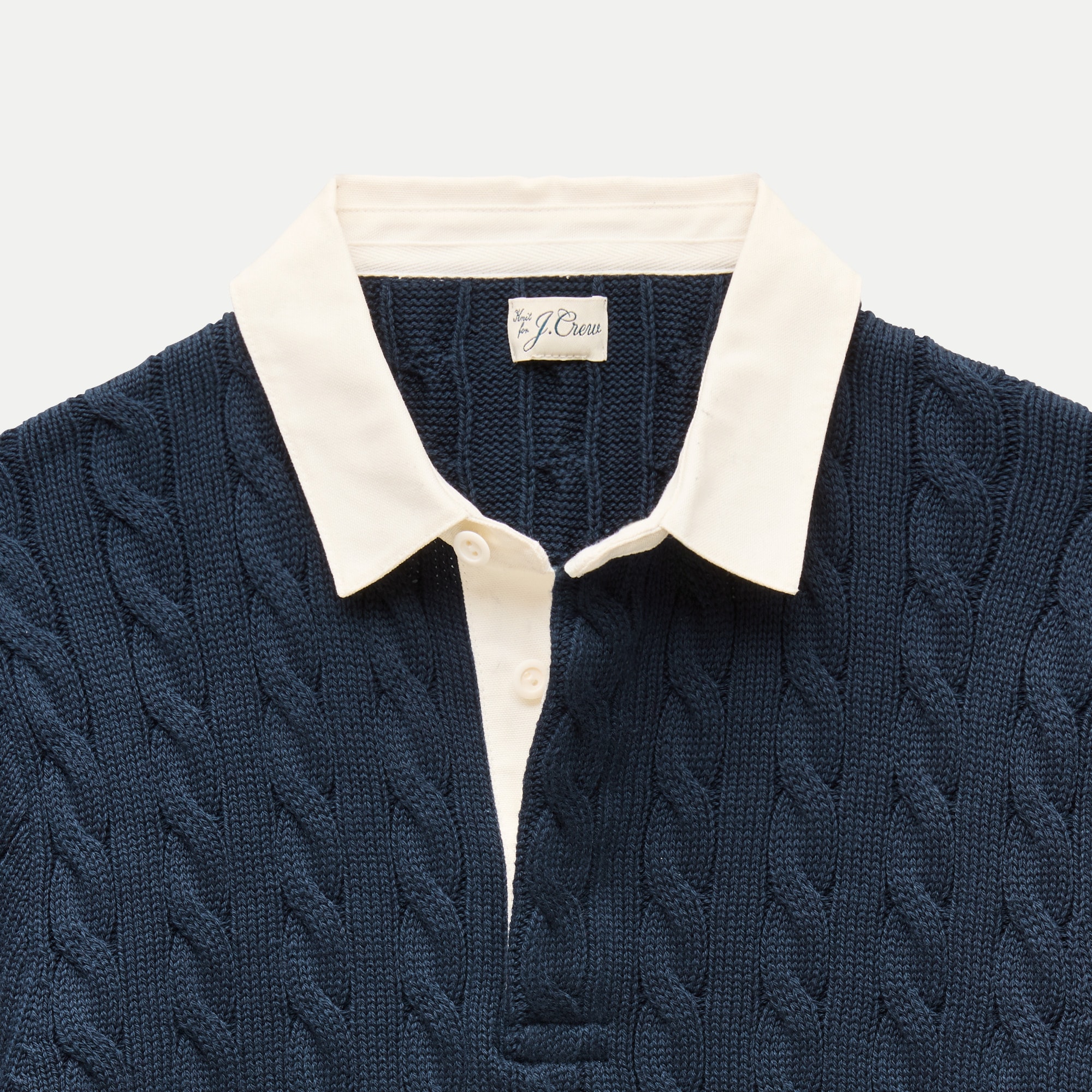 Heritage cotton cable-knit rugby sweater