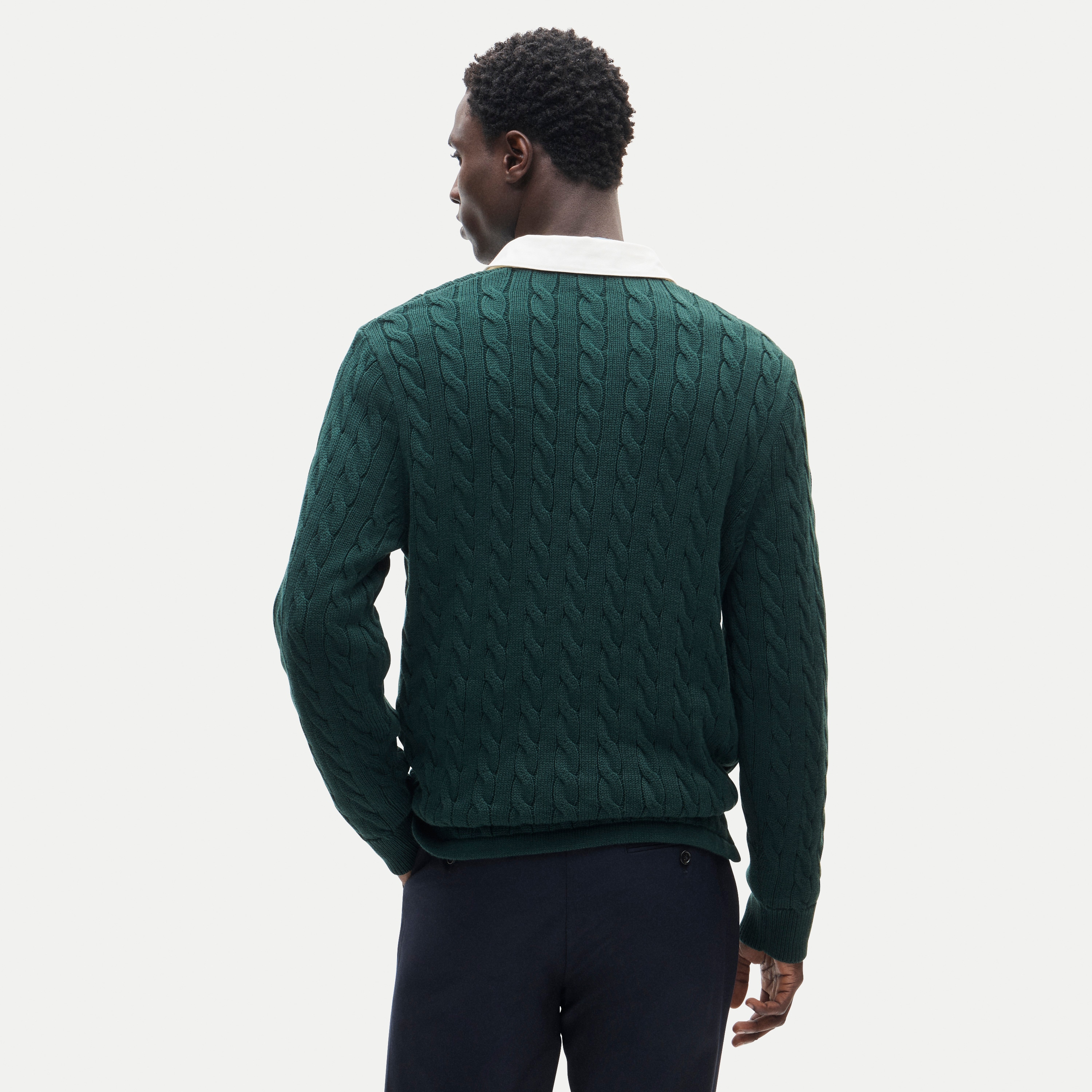 Heritage cotton cable-knit rugby sweater