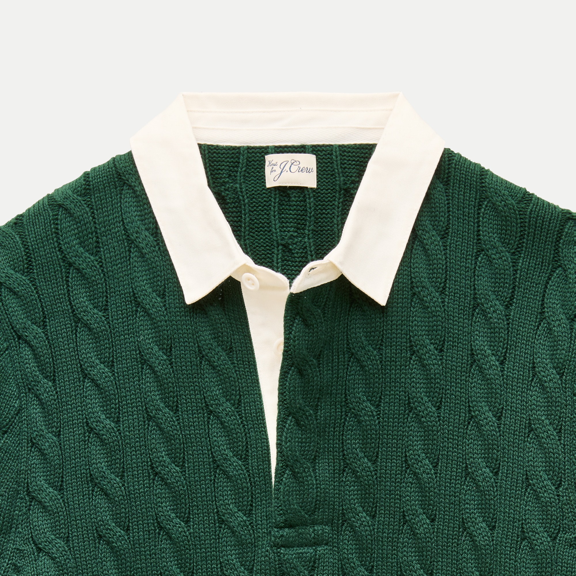 Heritage cotton cable-knit rugby sweater