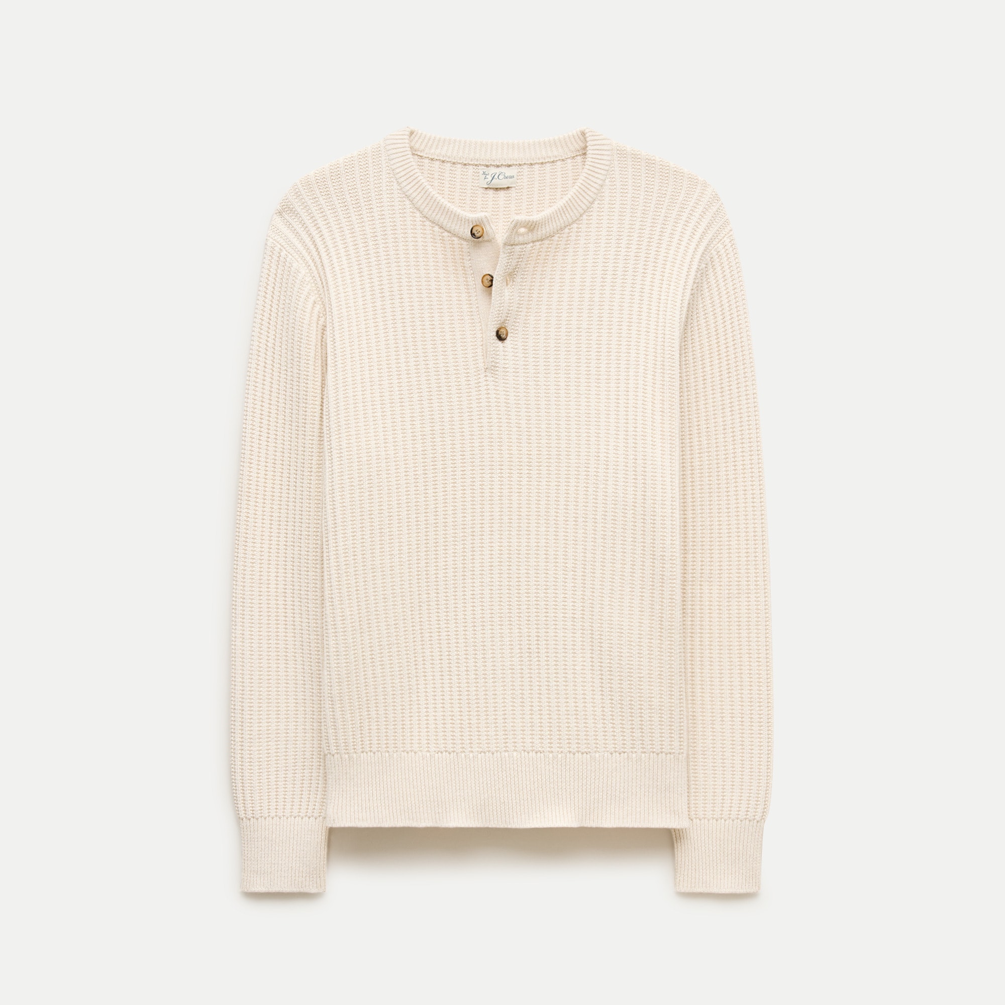 Fisherman-rib henley sweater in cotton