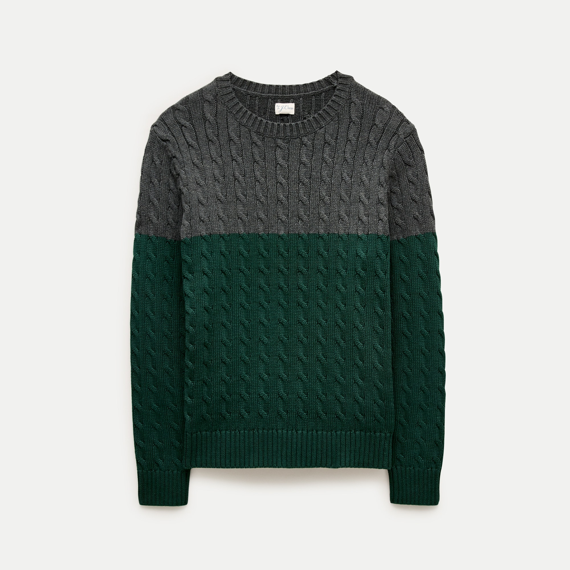 Heritage cotton cable-knit sweater in colorblock