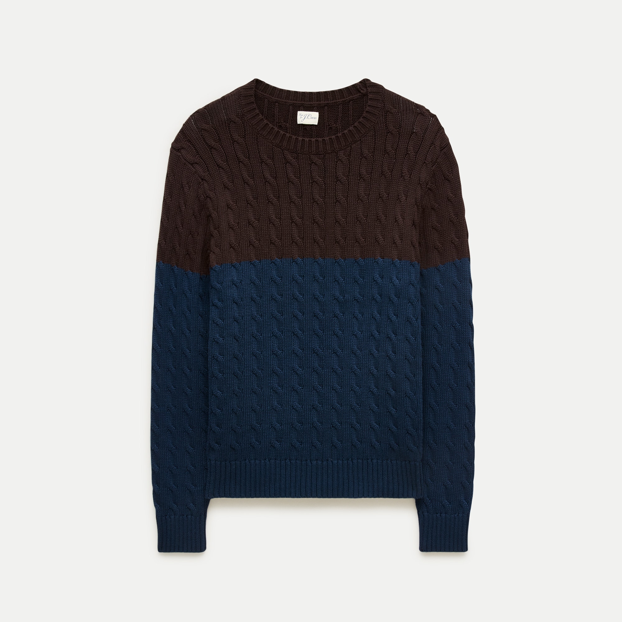 Heritage cotton cable-knit sweater in colorblock