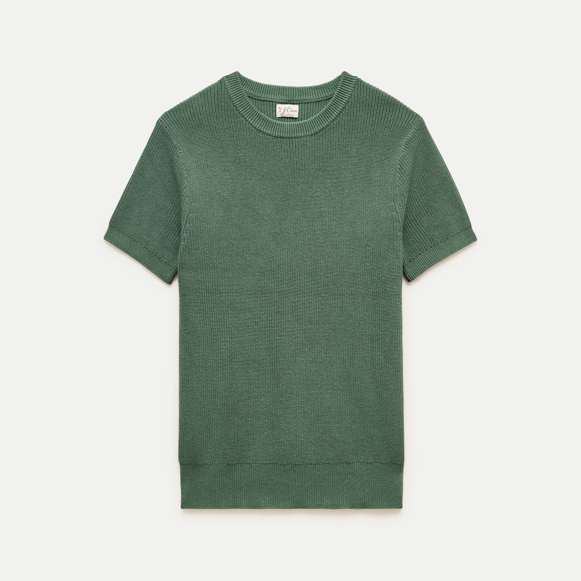 Short-sleeve sweater in ribbed cotton-silk blend - thumbnail 5