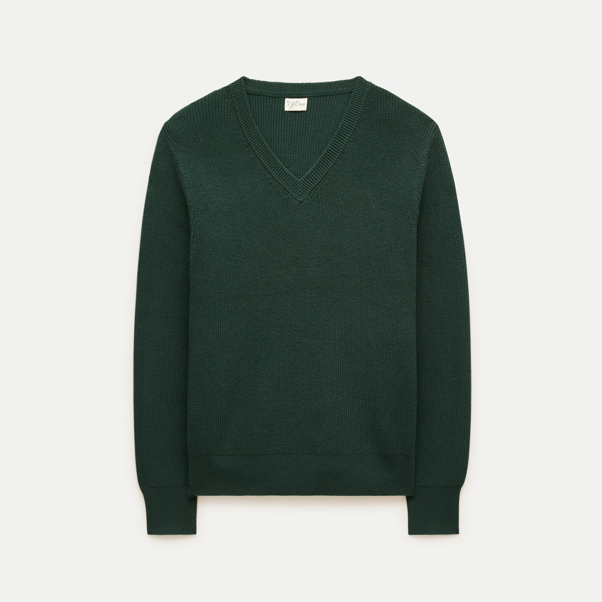 V-neck sweater in ribbed cotton blend