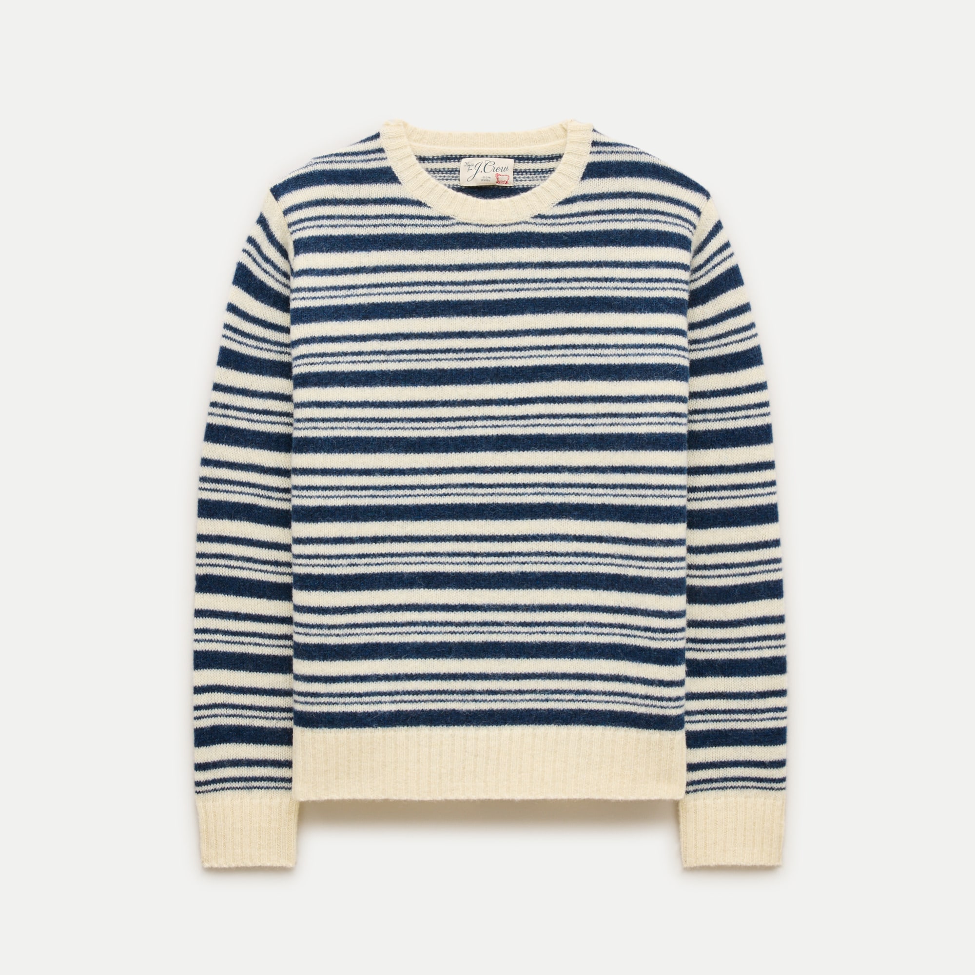 Soft-washed wool sweater in stripe