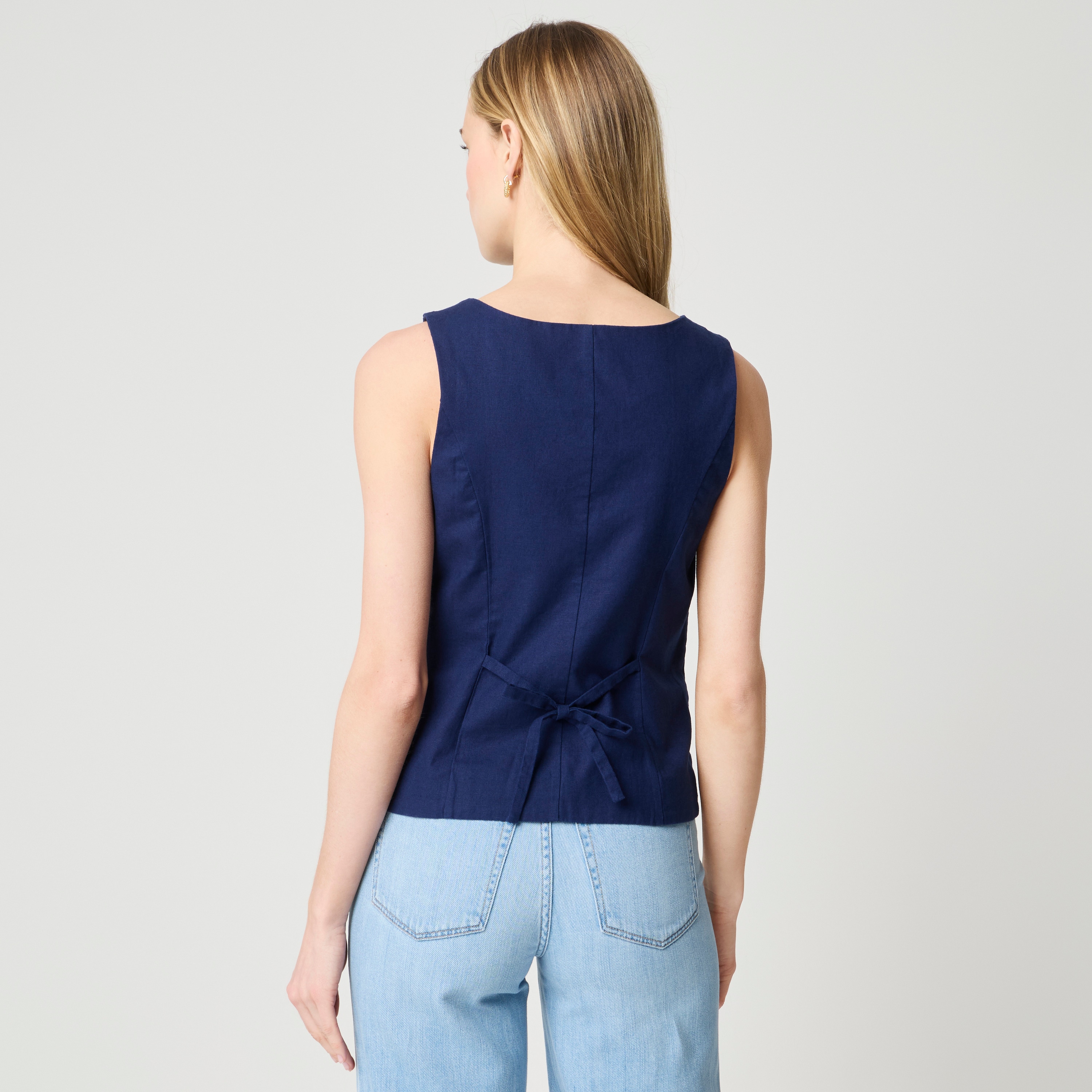 Linen-cotton blend vest