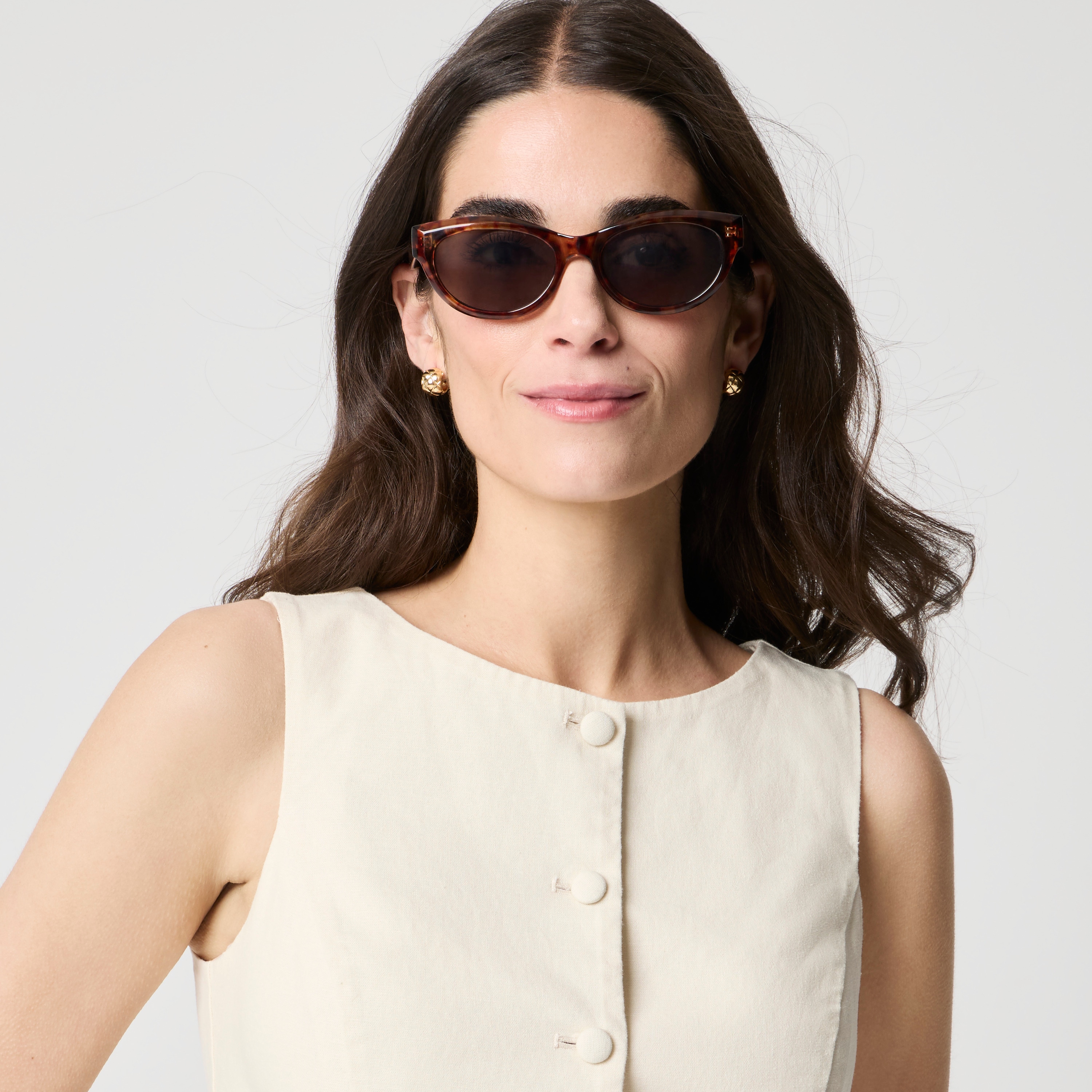 Linen-cotton blend vest