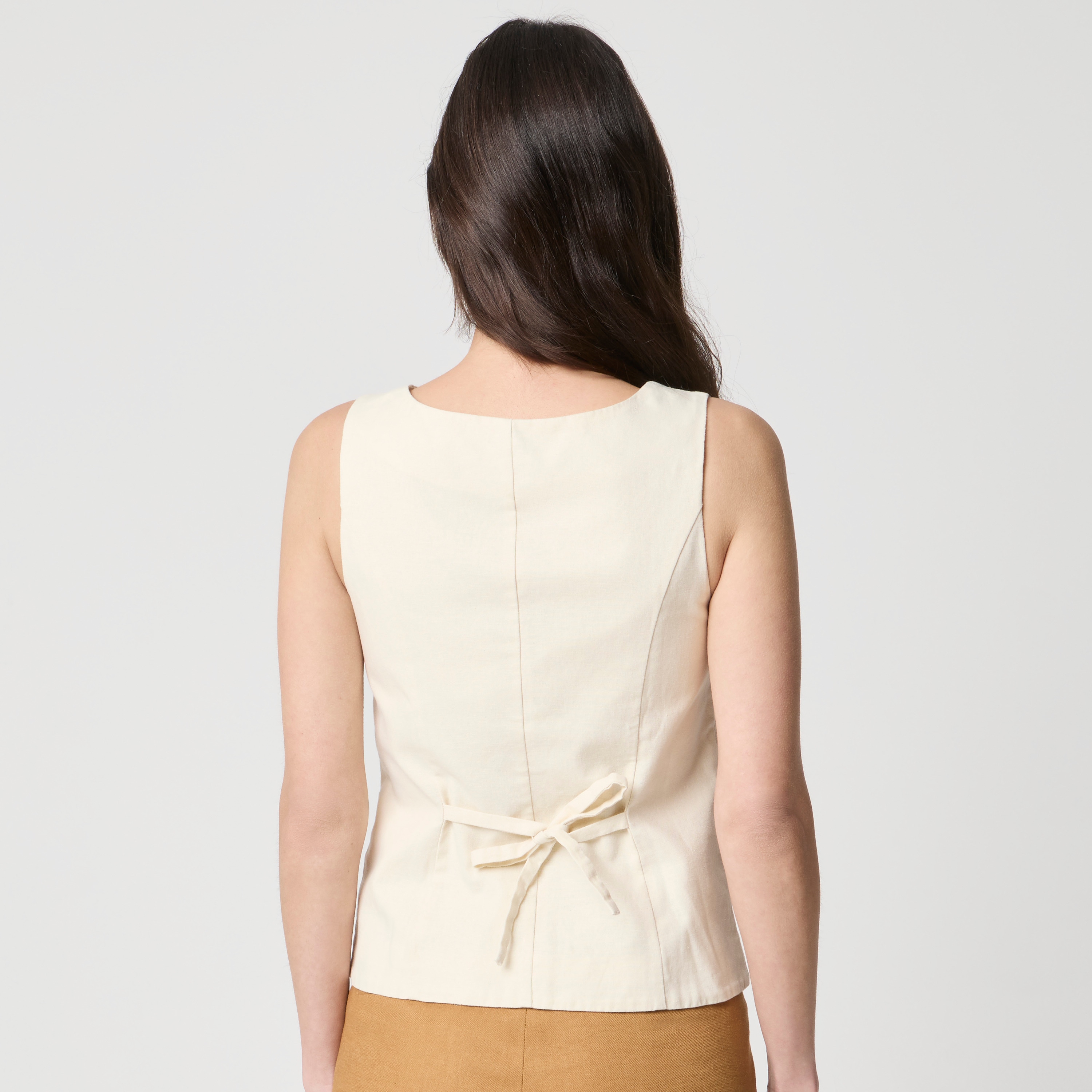Linen-cotton blend vest