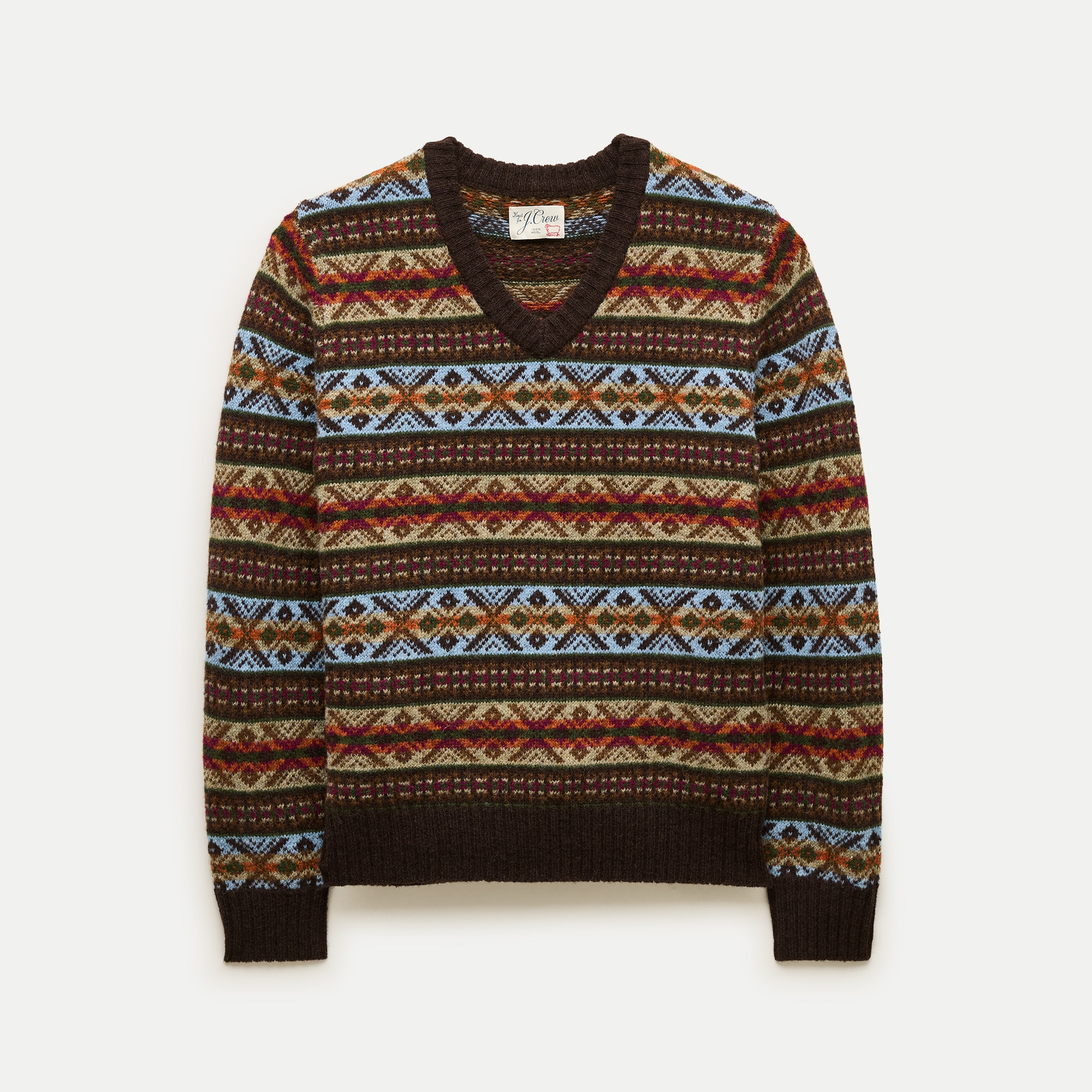 Fair Isle V-neck sweater in wool